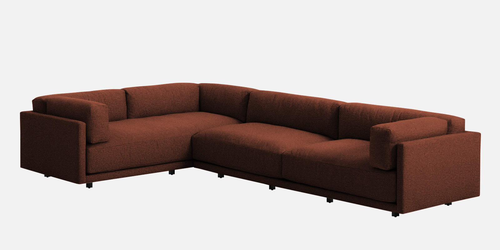 Nixon Fabric 6 Seater RHS Corner Sofa In Coffee Brown Colour - Febonic Living
