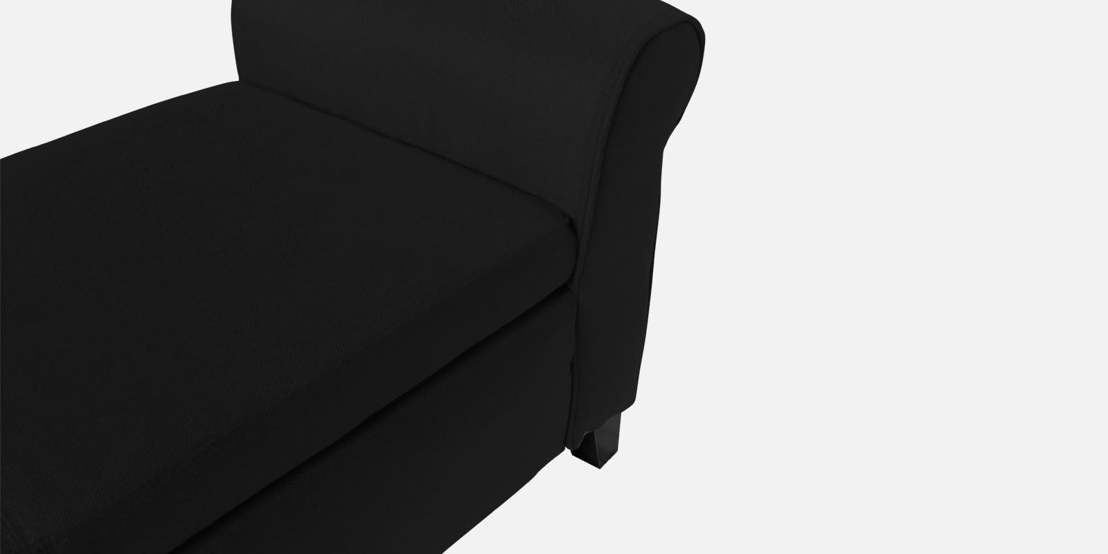 Molo Fabric 2 Seater Recamier In Zed Black Colour With Storage - Febonic Living