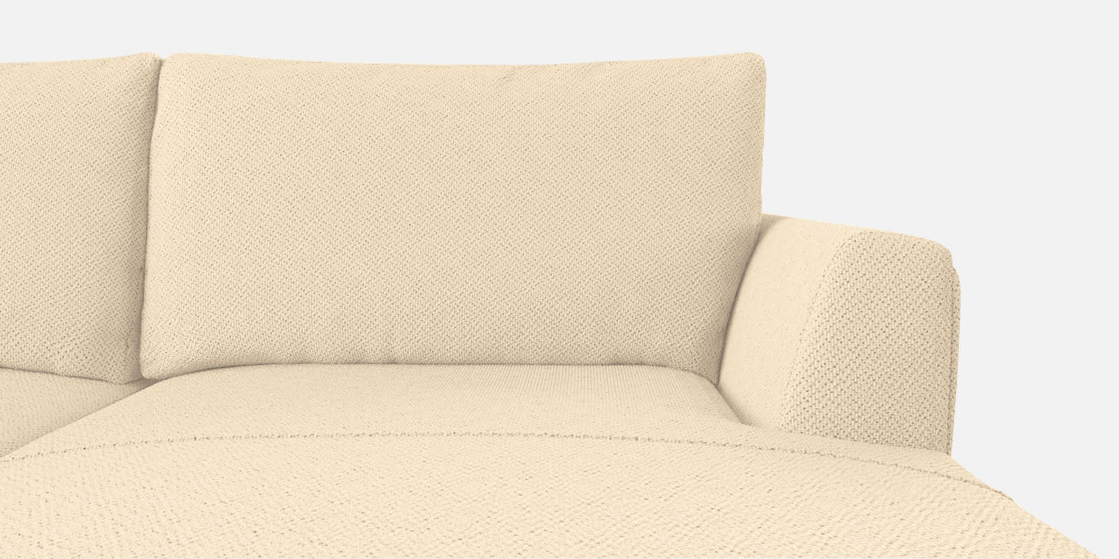 Como Fabric LHS Sectional Sofa (3+Lounger) In Ivory Beige Colour - Febonic Living