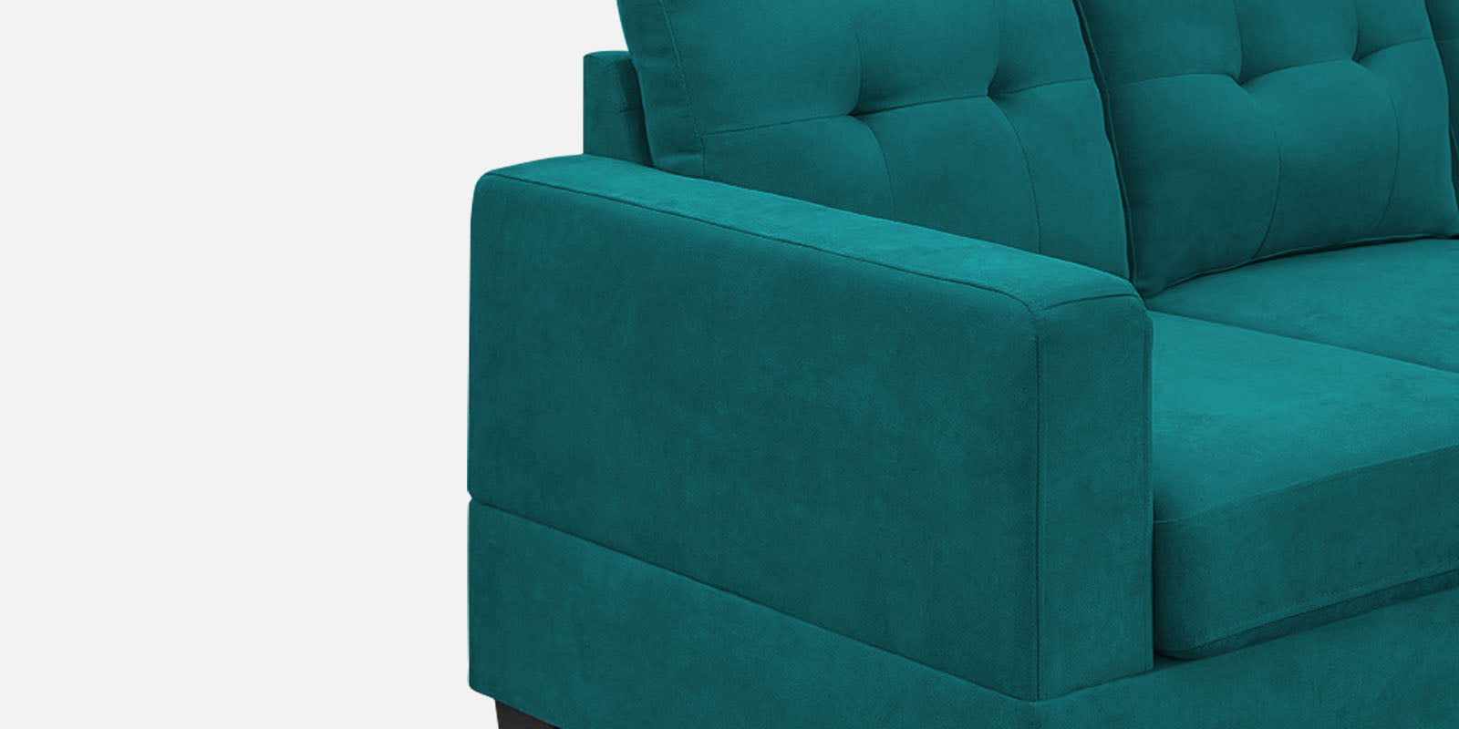Thomas Fabric LHS Sectional Sofa (3+Lounger) In Sea Green Colour - Febonic Living