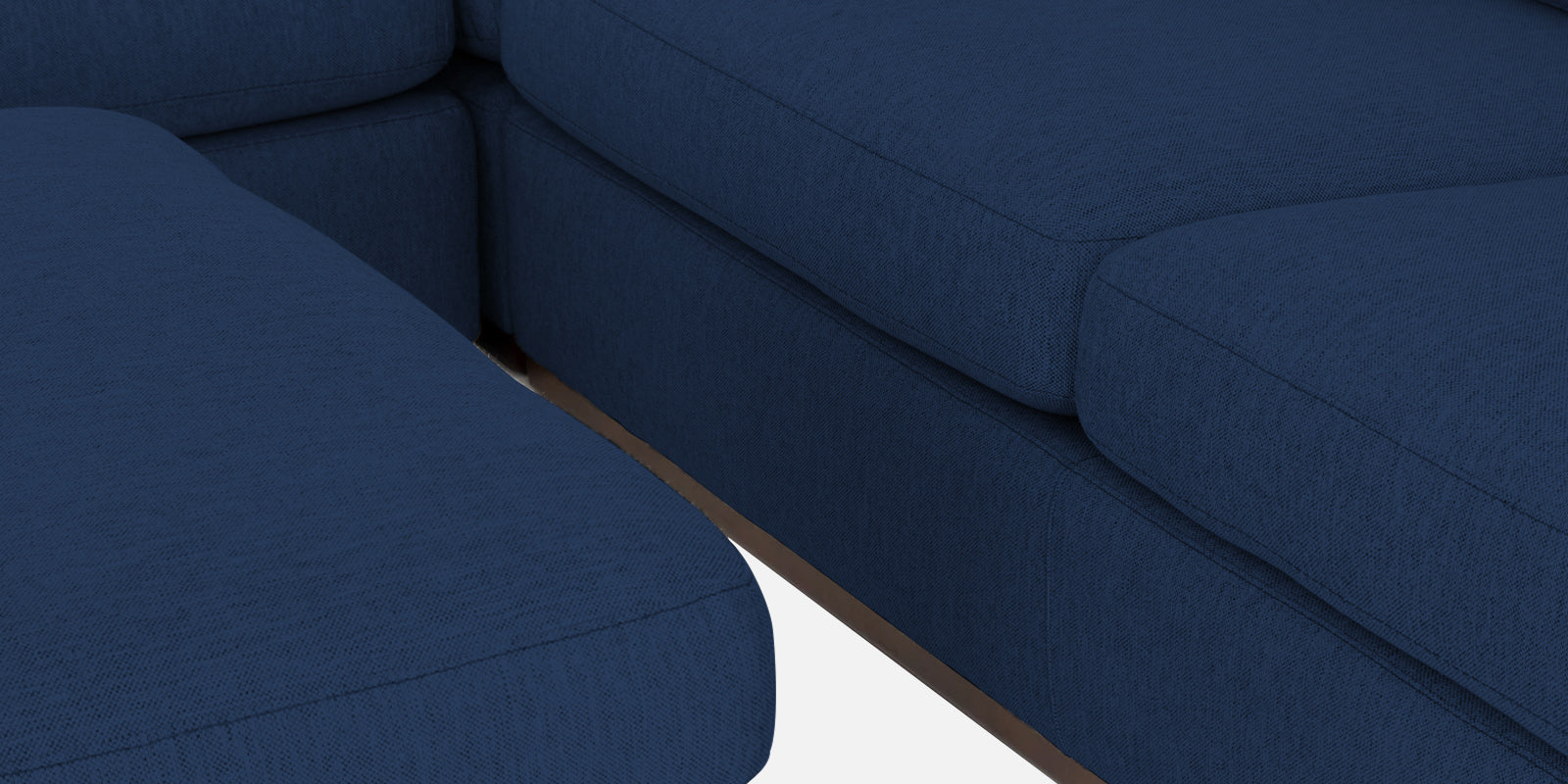Freedom Velvet 6 Seater RHS Corner Sofa In Imperial Blue Colour With Ottoman - Febonic Living