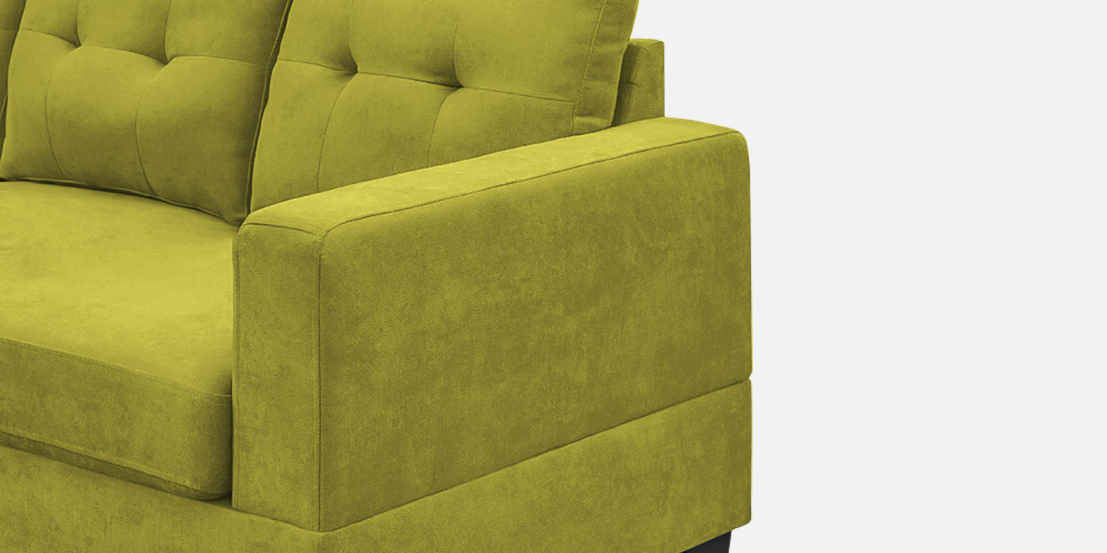 Thomas Fabric RHS Sectional Sofa (2+Lounger) In Parrot Green Colour - Febonic Living