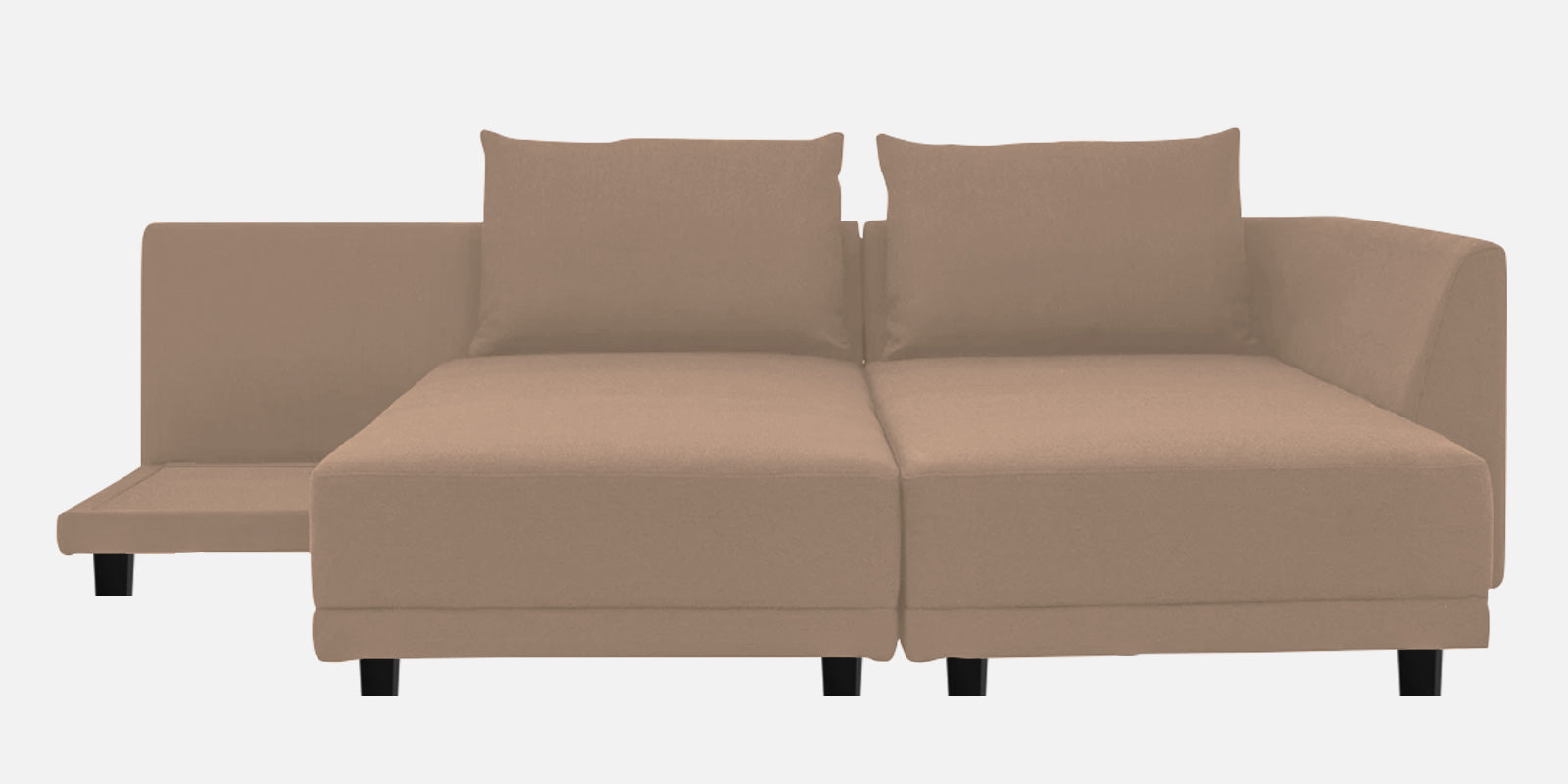 Ira Fabric LHS 6 Seater Convertible Sofa Cum Bed In Cookie Beige Colour - Febonic Living