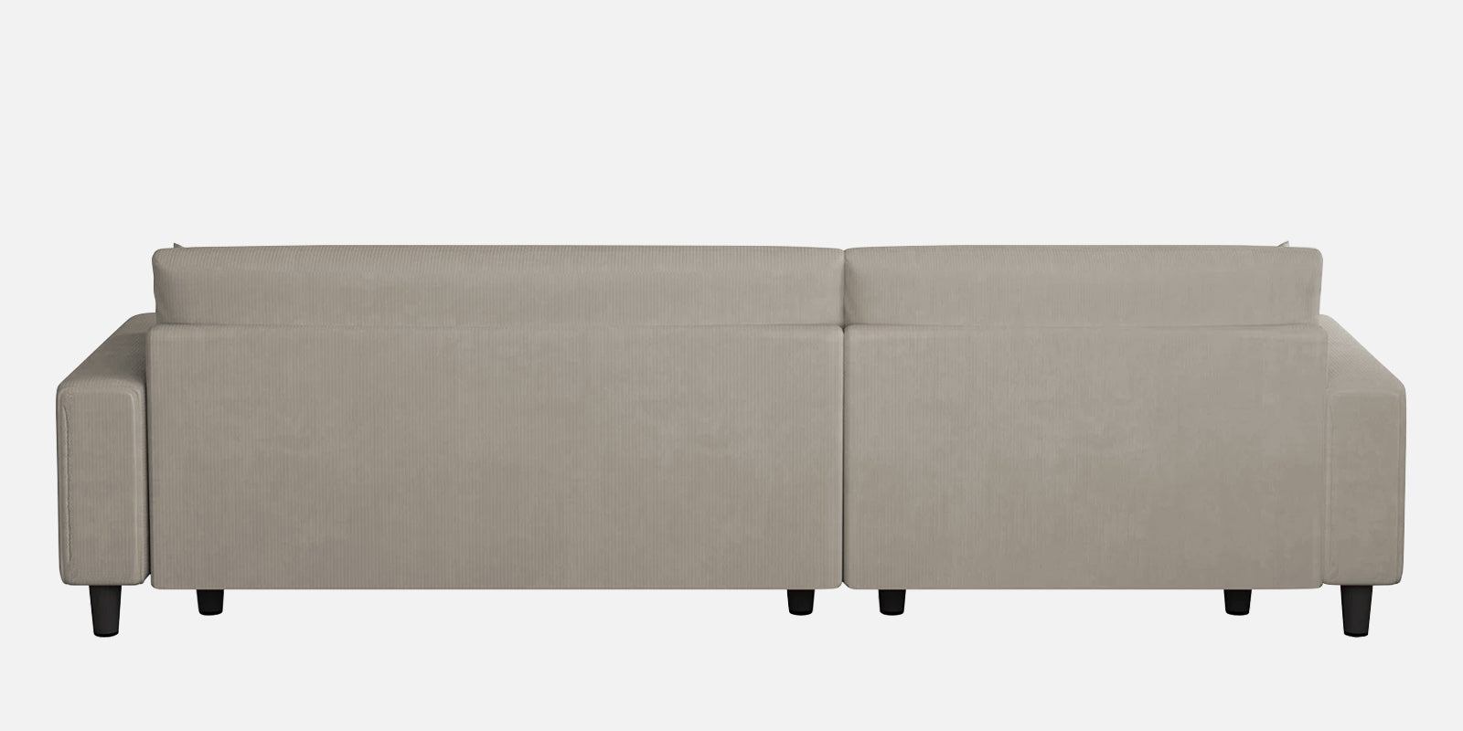Peach Fabric RHS 6 Seater Sofa Cum Bed With Storage In Ash Grey Colour - Febonic Living