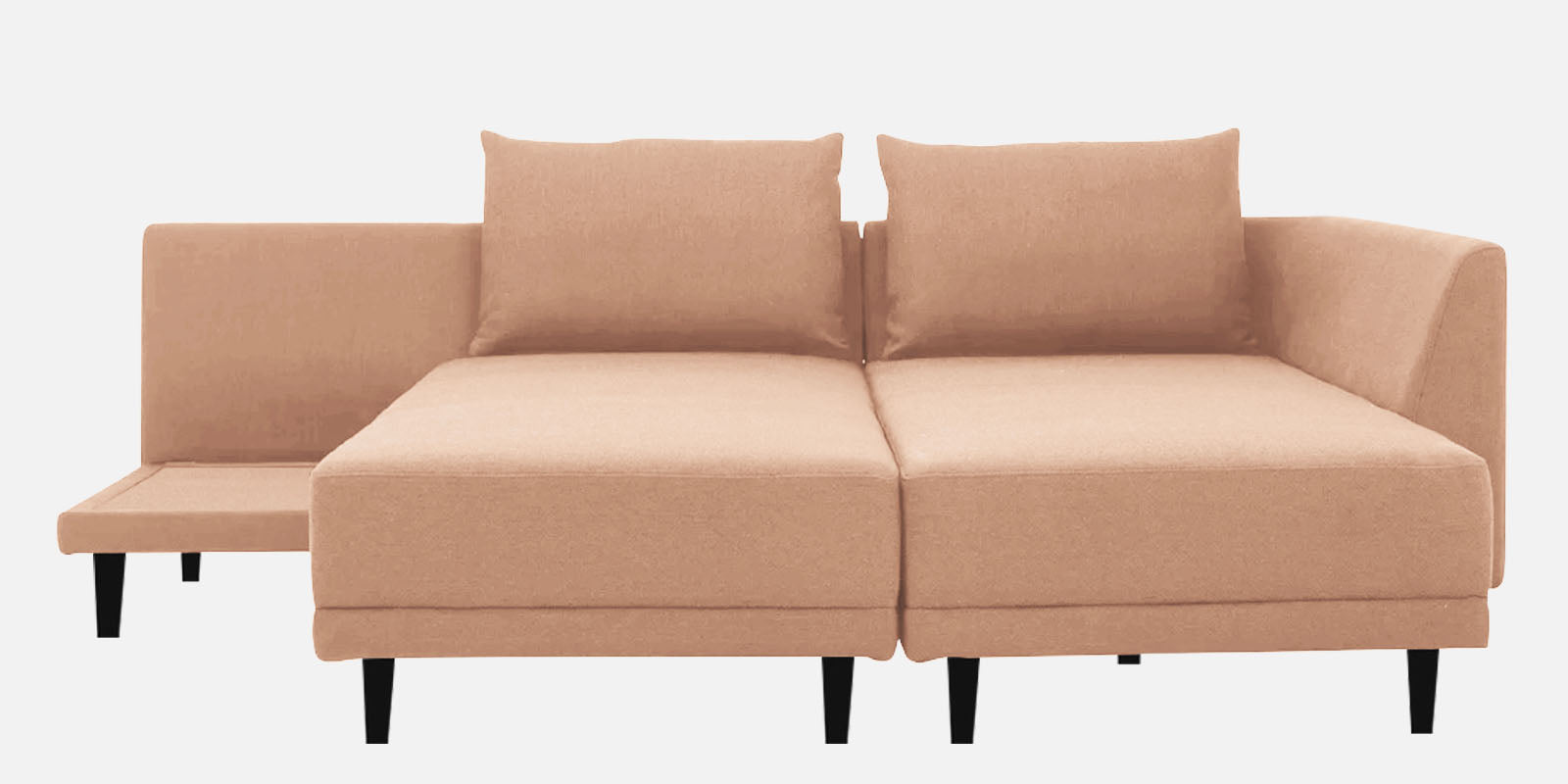 Ira Fabric LHS 6 Seater Convertible Sofa Cum Bed In Cosmic Beige Colour - Febonic Living