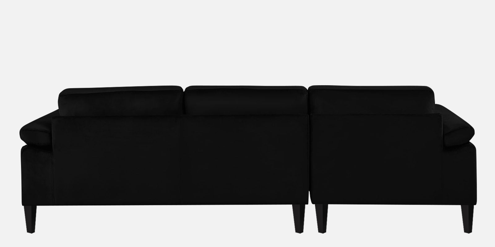 Vegas Velvet RHS Sectional Sofa (3+Lounger) In Adam Black Colour - Febonic Living