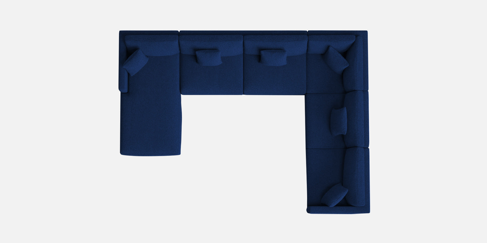 Carlin Fabric RHS 8 Seater Sectional Sofa In Royal Blue Colour - Febonic Living