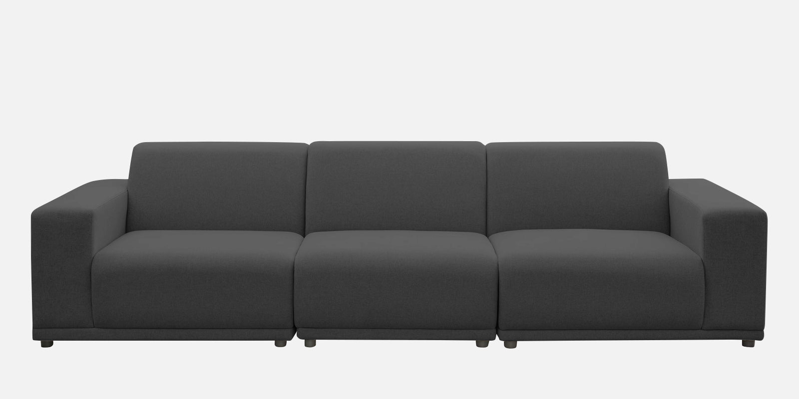 Adam Fabric LHS Sectional Sofa (3+Ottoman Lounger) In Charcoal Grey Colour - Febonic Living