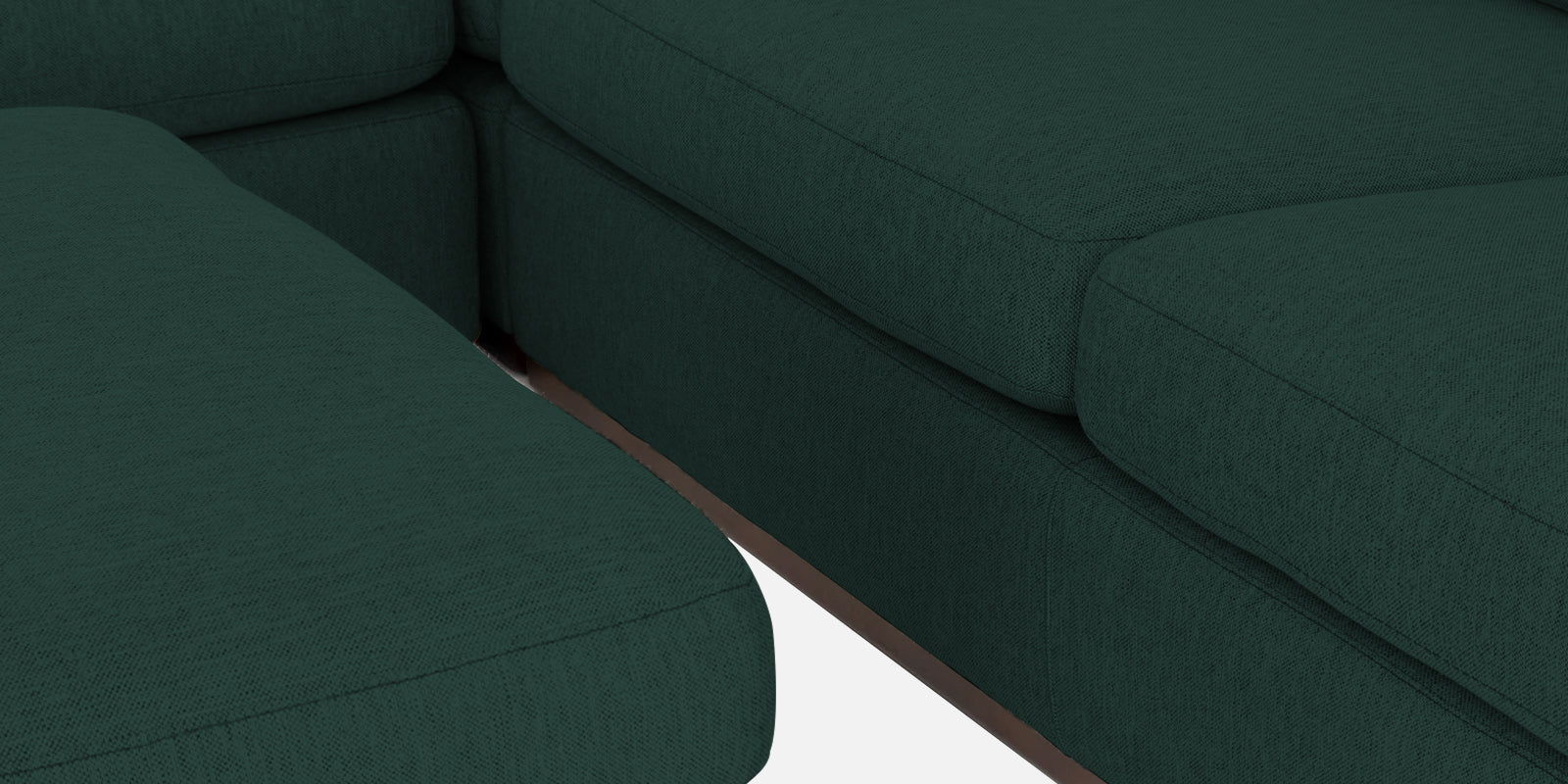 Freedom Velvet 6 Seater RHS Corner Sofa In Forest Green Colour With Ottoman - Febonic Living