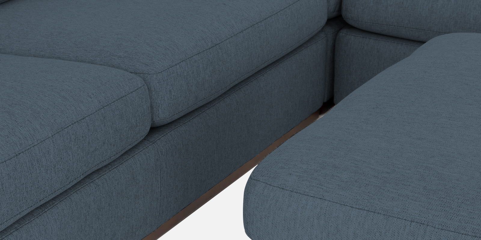 Freedom Velvet 6 Seater LHS Corner Sofa In Oxford Blue Colour With Ottoman - Febonic Living