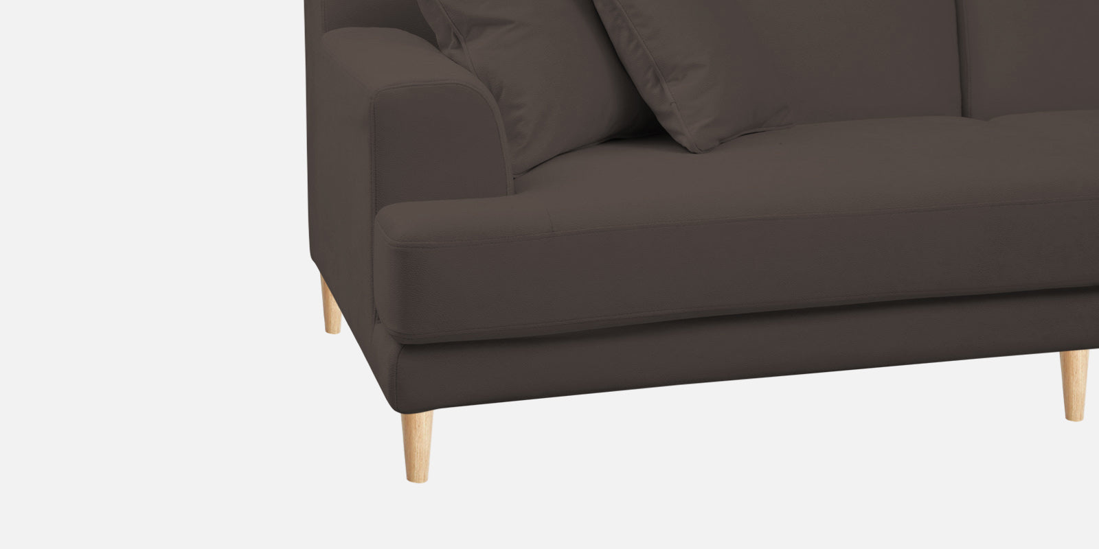 Woody Fabric LHS Sectional Sofa (3+Lounger) In Lito Brown Colour - Febonic Living