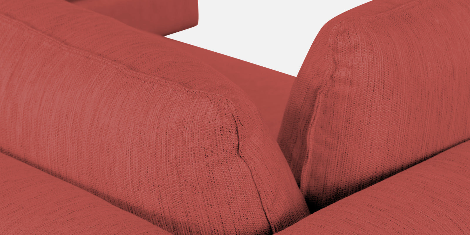Ziggy Fabric RHS Sectional Sofa (3+Lounger) In Salmon Pink Colour - Febonic Living