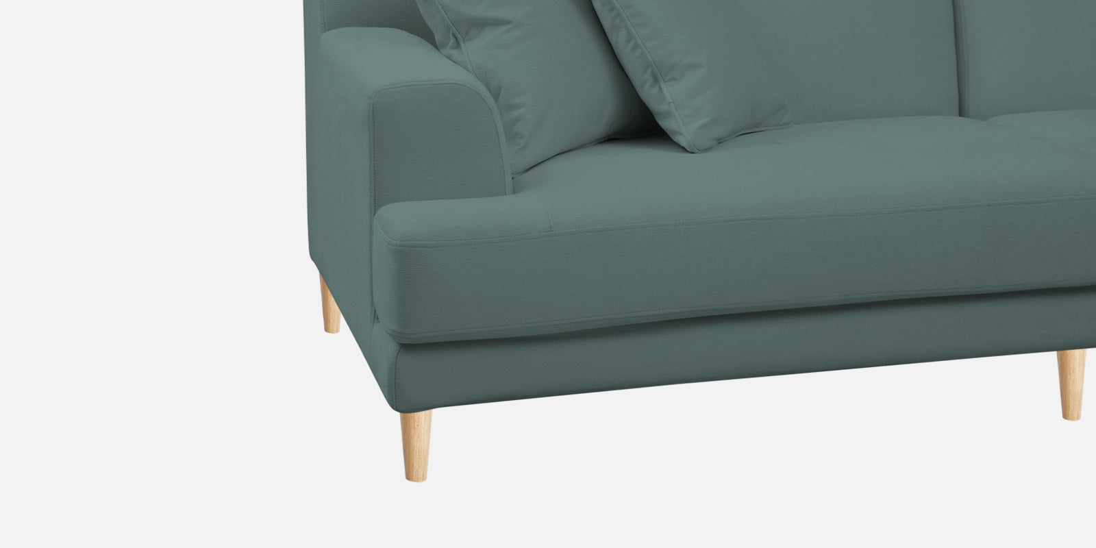 Woody Fabric LHS Sectional Sofa (3+Lounger) In Pista Green Colour - Febonic Living