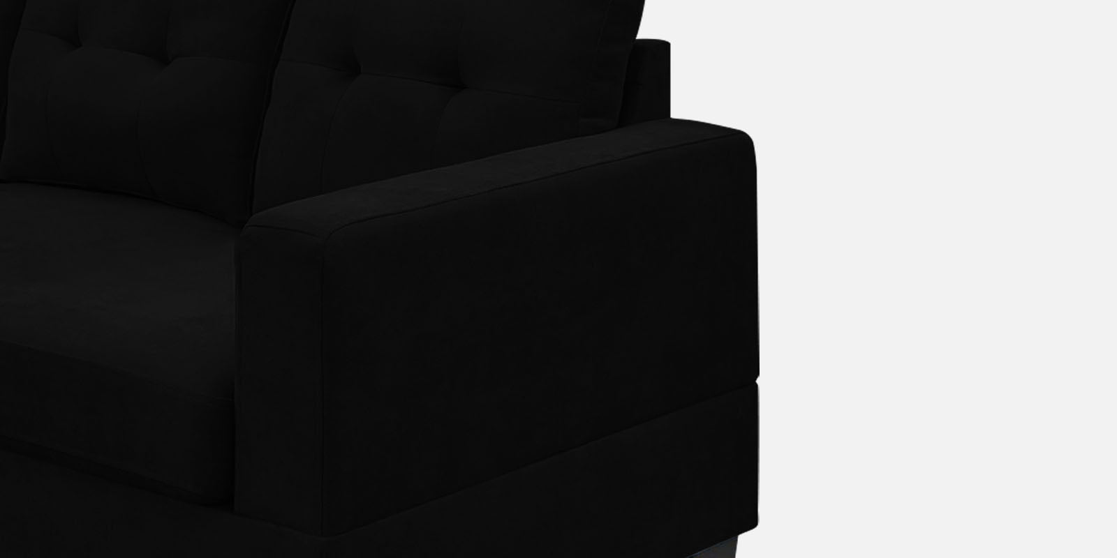 Thomas Fabric RHS Sectional Sofa (2+Lounger) In Zed Black Colour - Febonic Living