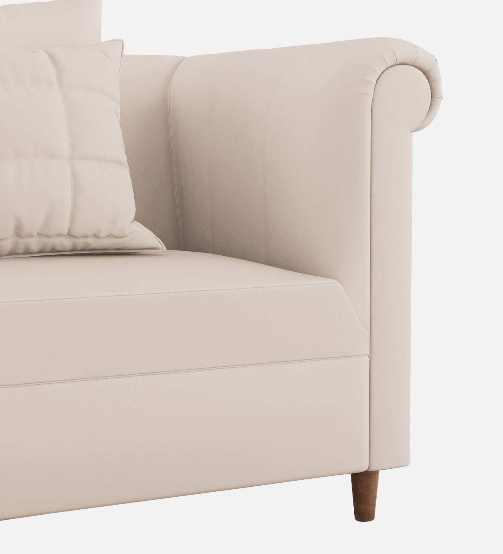 Rubi Velvet 1 Seater Sofa In Camel Beige Colour - Febonic Living