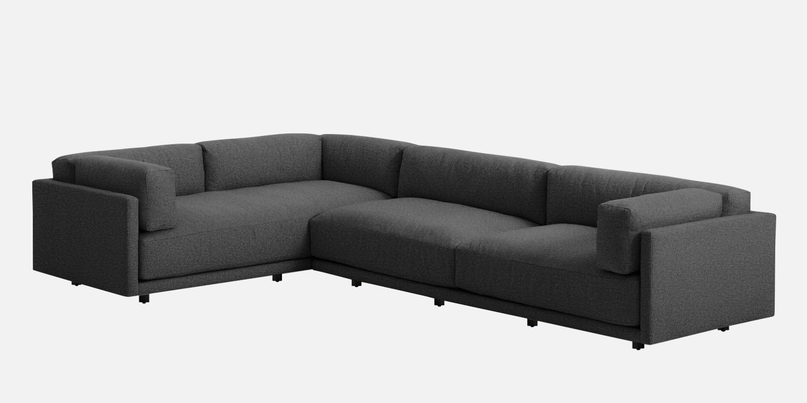 Nixon Fabric 6 Seater RHS Corner Sofa In Charcoal grey Colour - Febonic Living