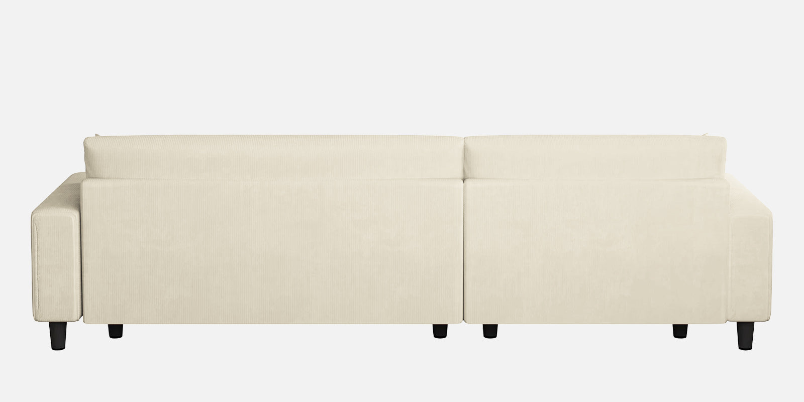 Peach Fabric RHS 6 Seater Sofa Cum Bed With Storage In Ivory Cream Colour - Febonic Living