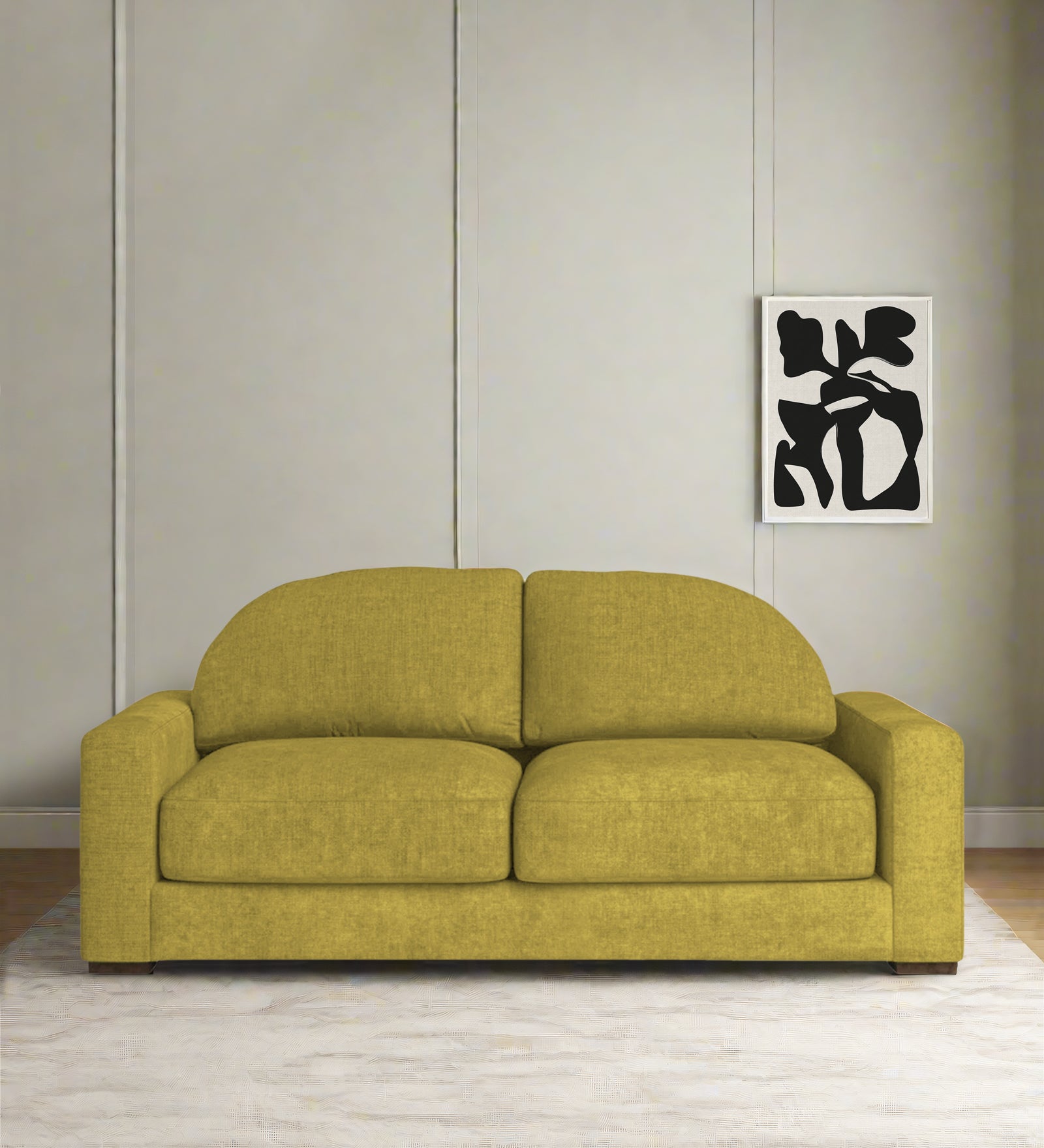 Dara Fabric 2 Seater Sofa In Parrot Green Colour - Febonic Living
