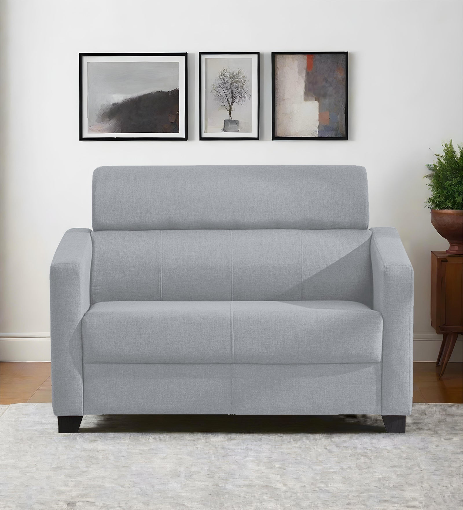 Devo Fabric 2 Seater Sofa In Coin Grey Colour - Febonic Living