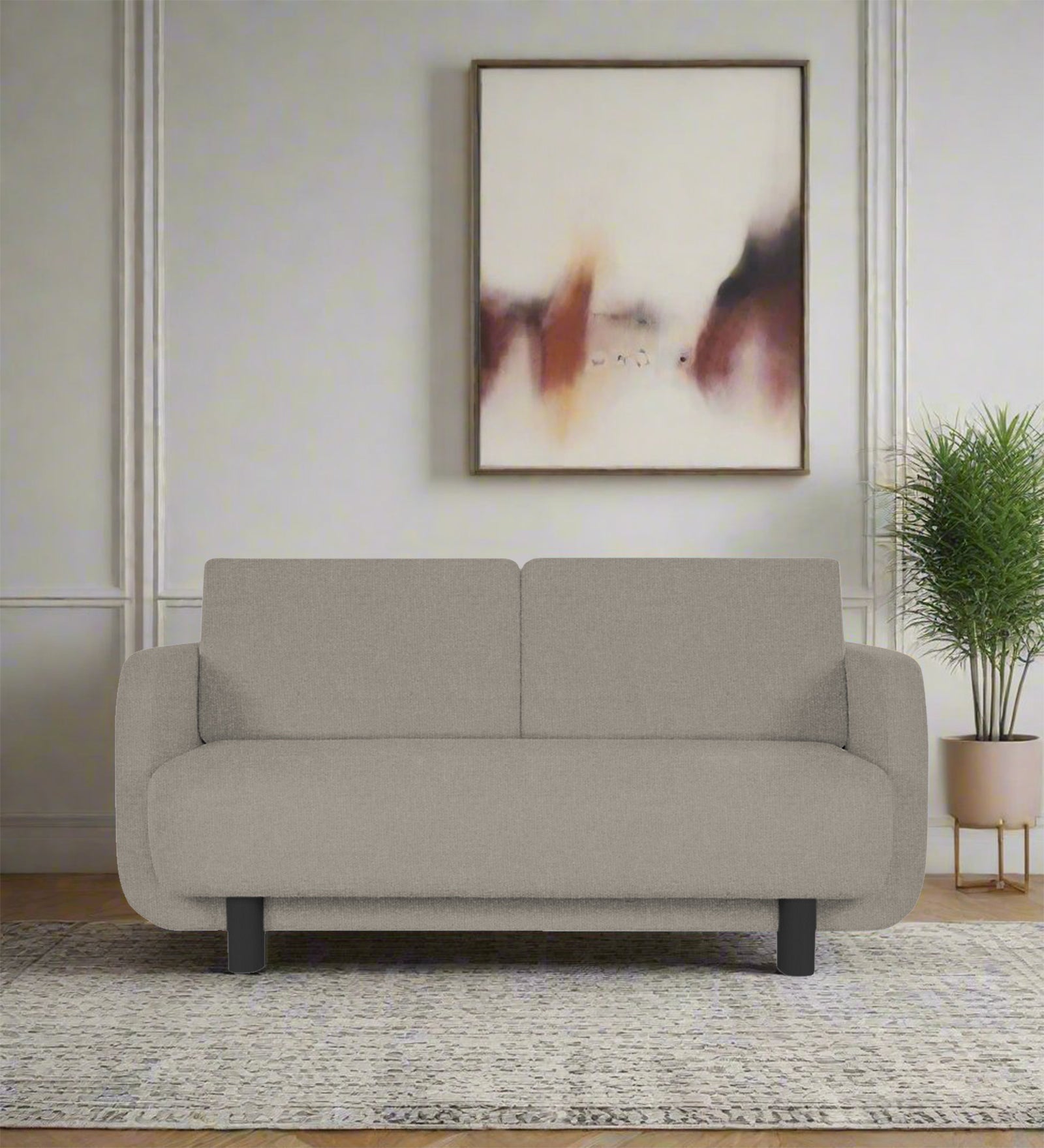 Varu Fabric 2 Seater Sofa In Ash Grey Colour - Febonic Living