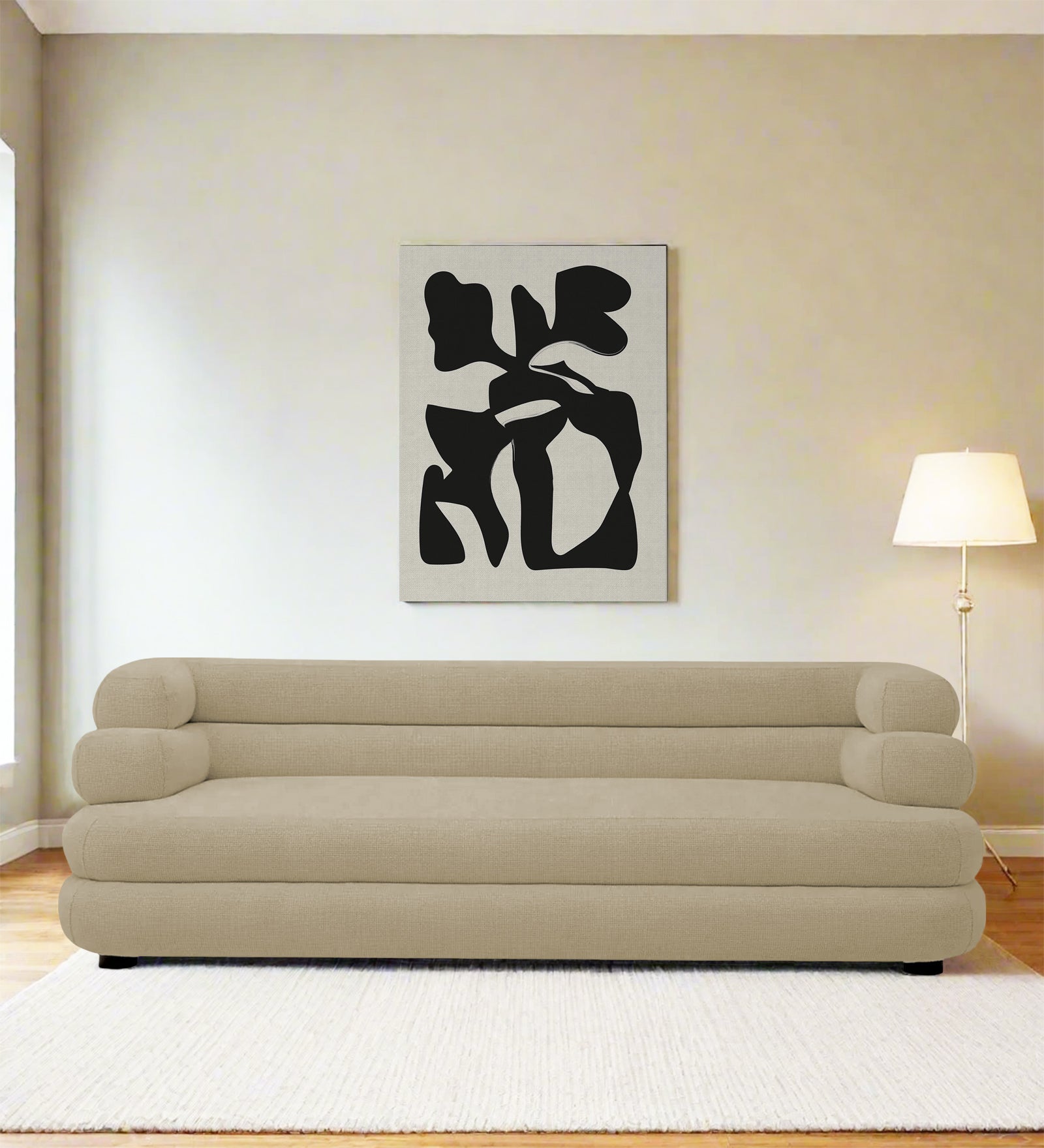 Wener Fabric 3 Seater Sofa In Honey Beige Colour - Febonic Living