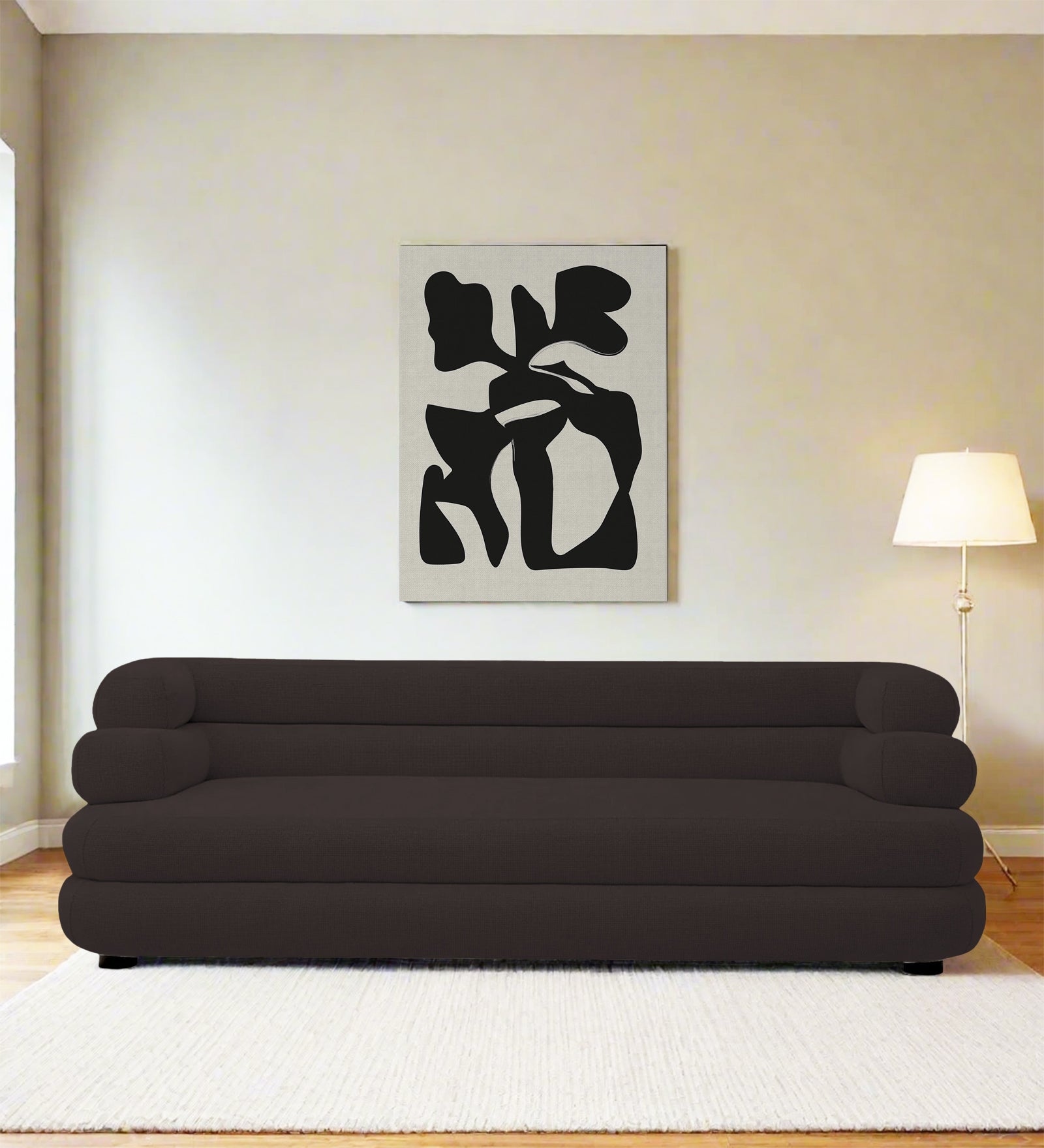 Wener Fabric 3 Seater Sofa In Pebble Brown Colour - Febonic Living
