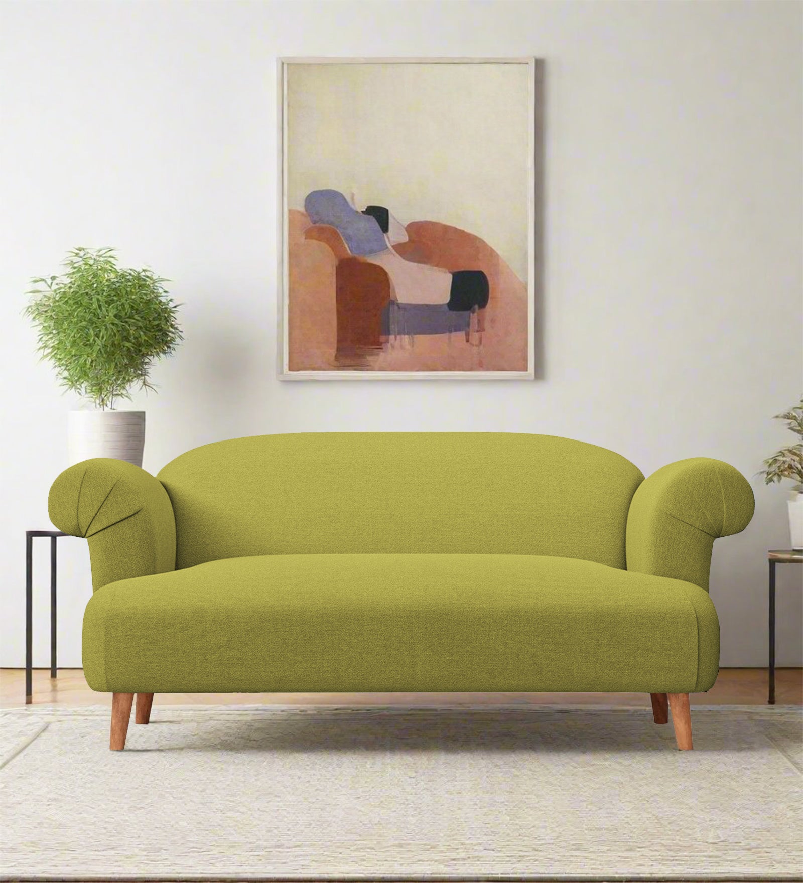 Barber Fabric 2 Seater Sofa In Kelly Green Colour - Febonic Living