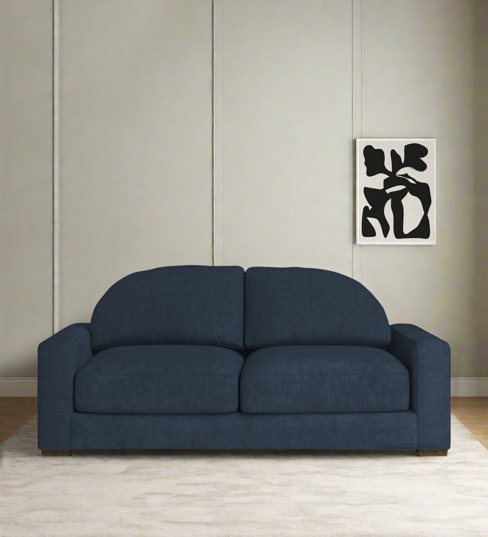 Dara Fabric 2 Seater Sofa In Denim Blue Colour - Febonic Living