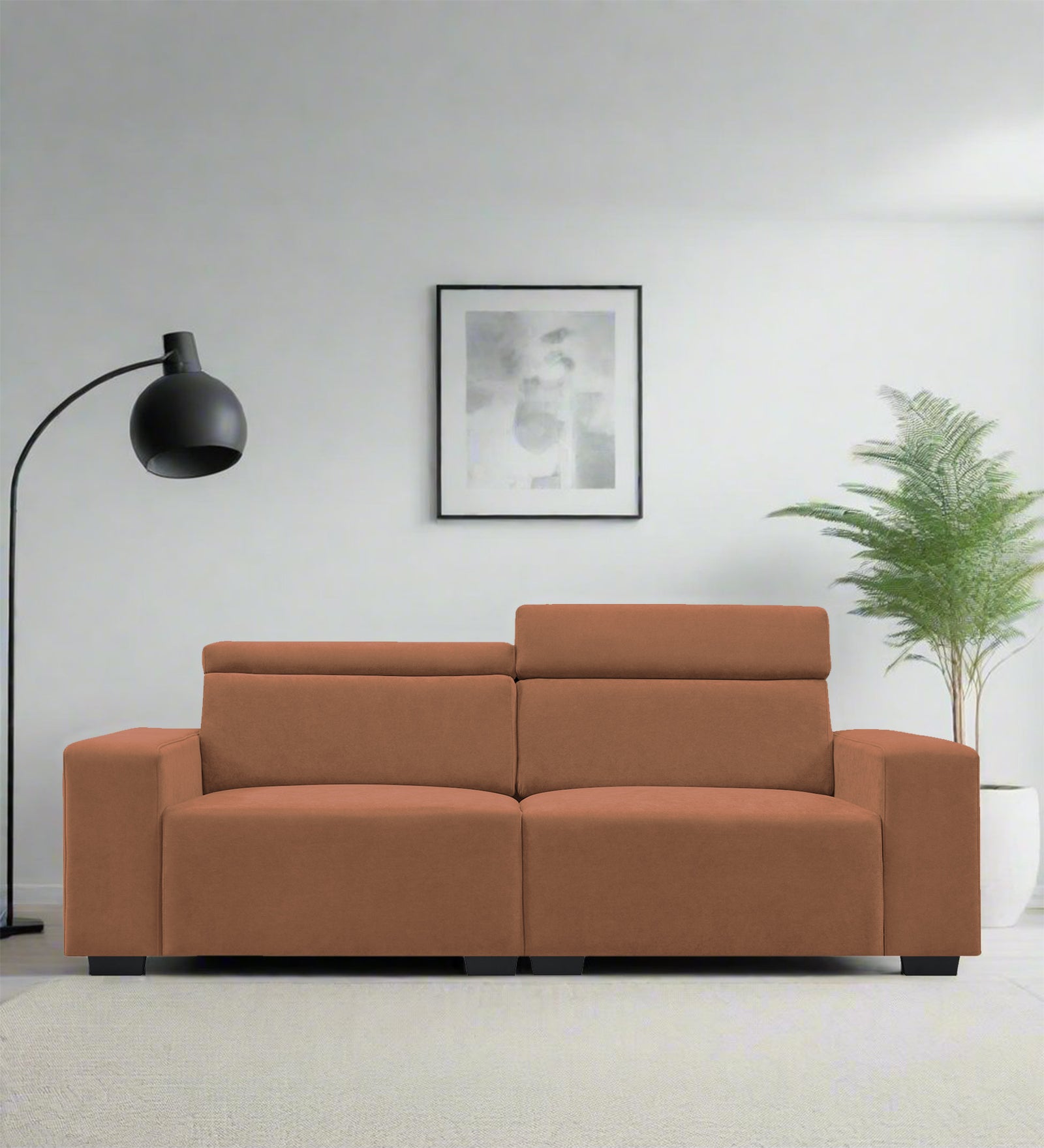 Hiro Fabric 2 Seater Sofa In Caramel Beige Colour - Febonic Living