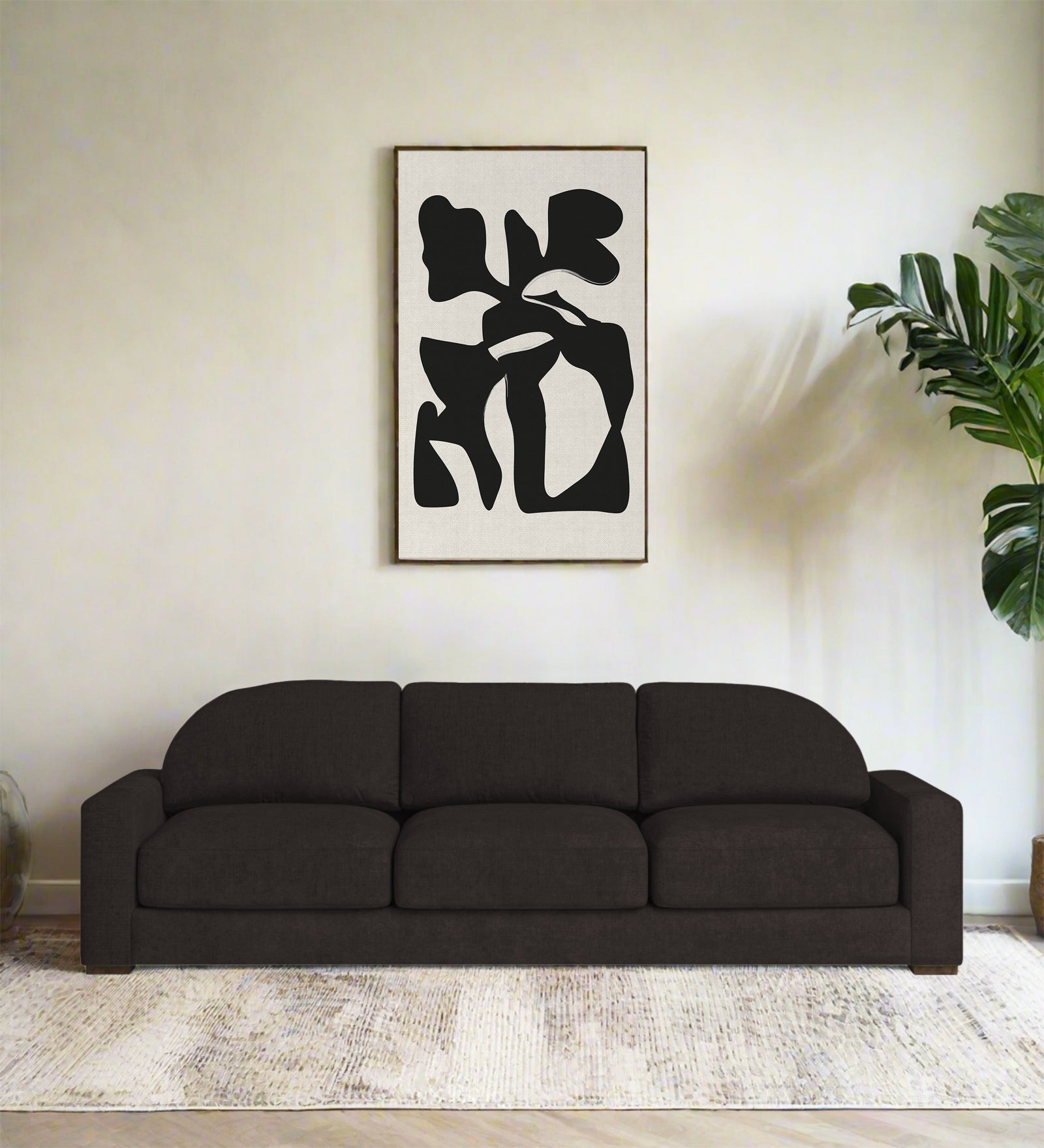 Dara Fabric 3 Seater Sofa In Cara Brown Colour - Febonic Living