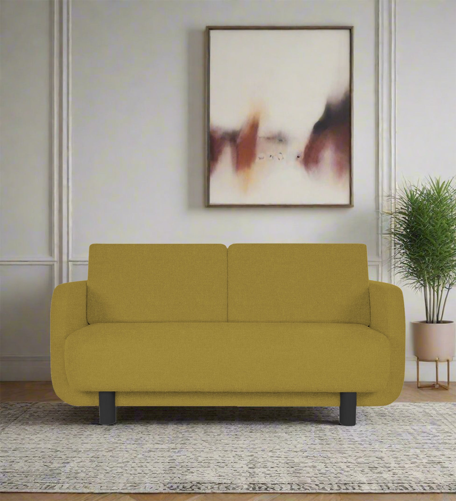 Varu Fabric 2 Seater Sofa In Parrot Green Colour - Febonic Living