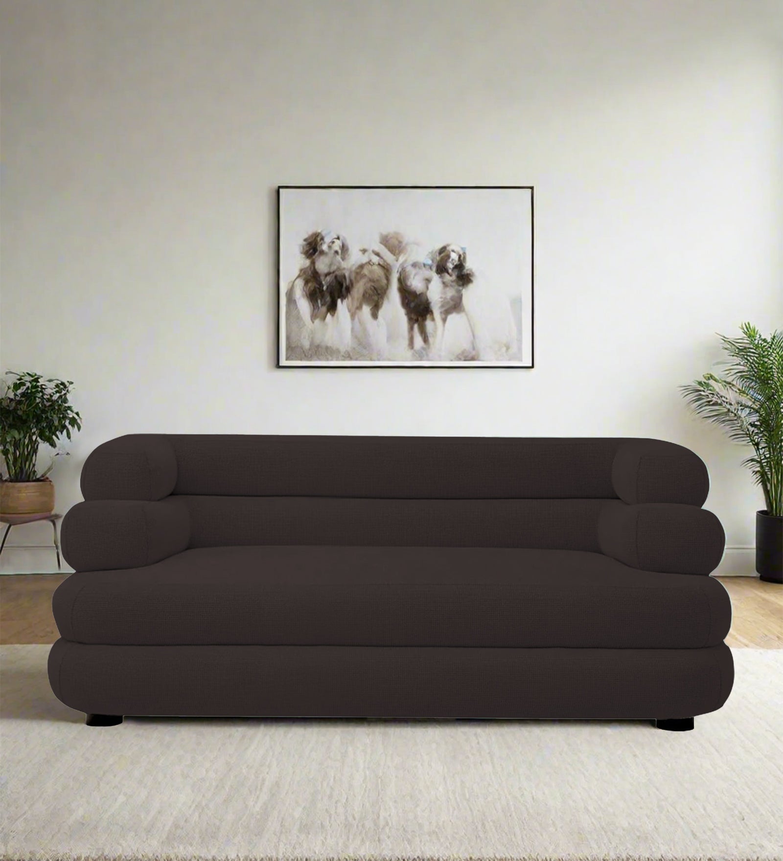 Wener Fabric 2 Seater Sofa In Pebble Brown Colour - Febonic Living