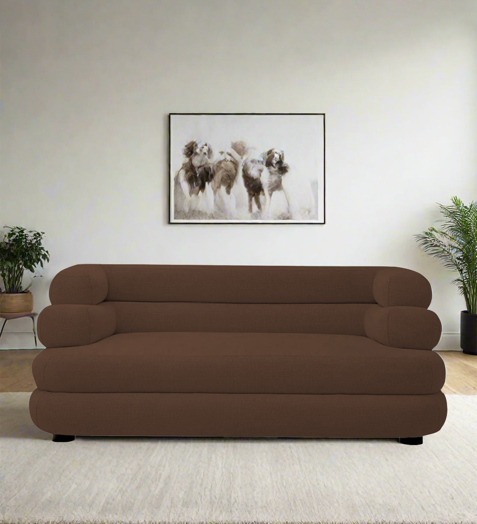 Wener Fabric 2 Seater Sofa In Ash Brown Colour - Febonic Living