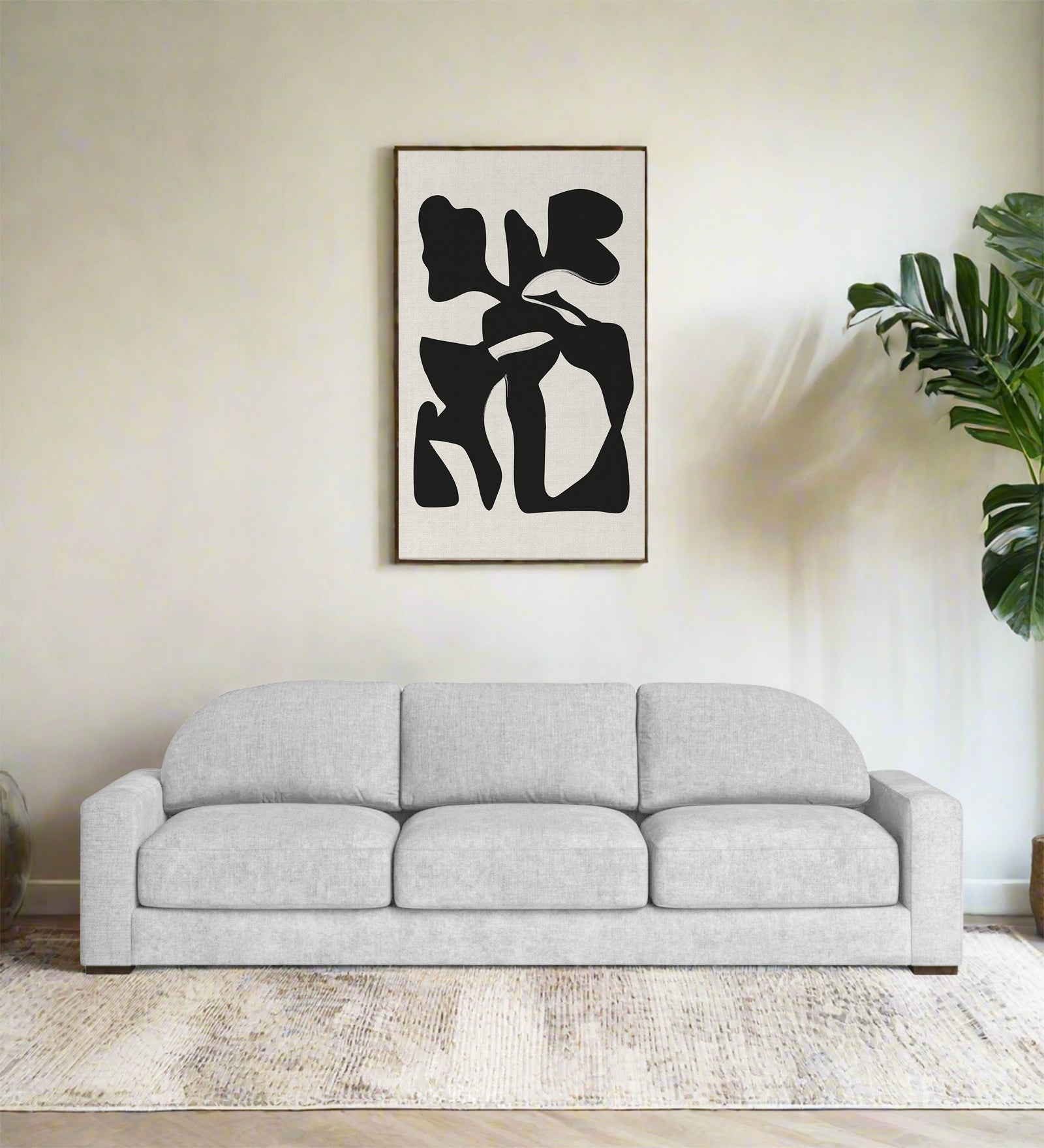 Dara Fabric 3 Seater Sofa In Lit Grey Colour - Febonic Living