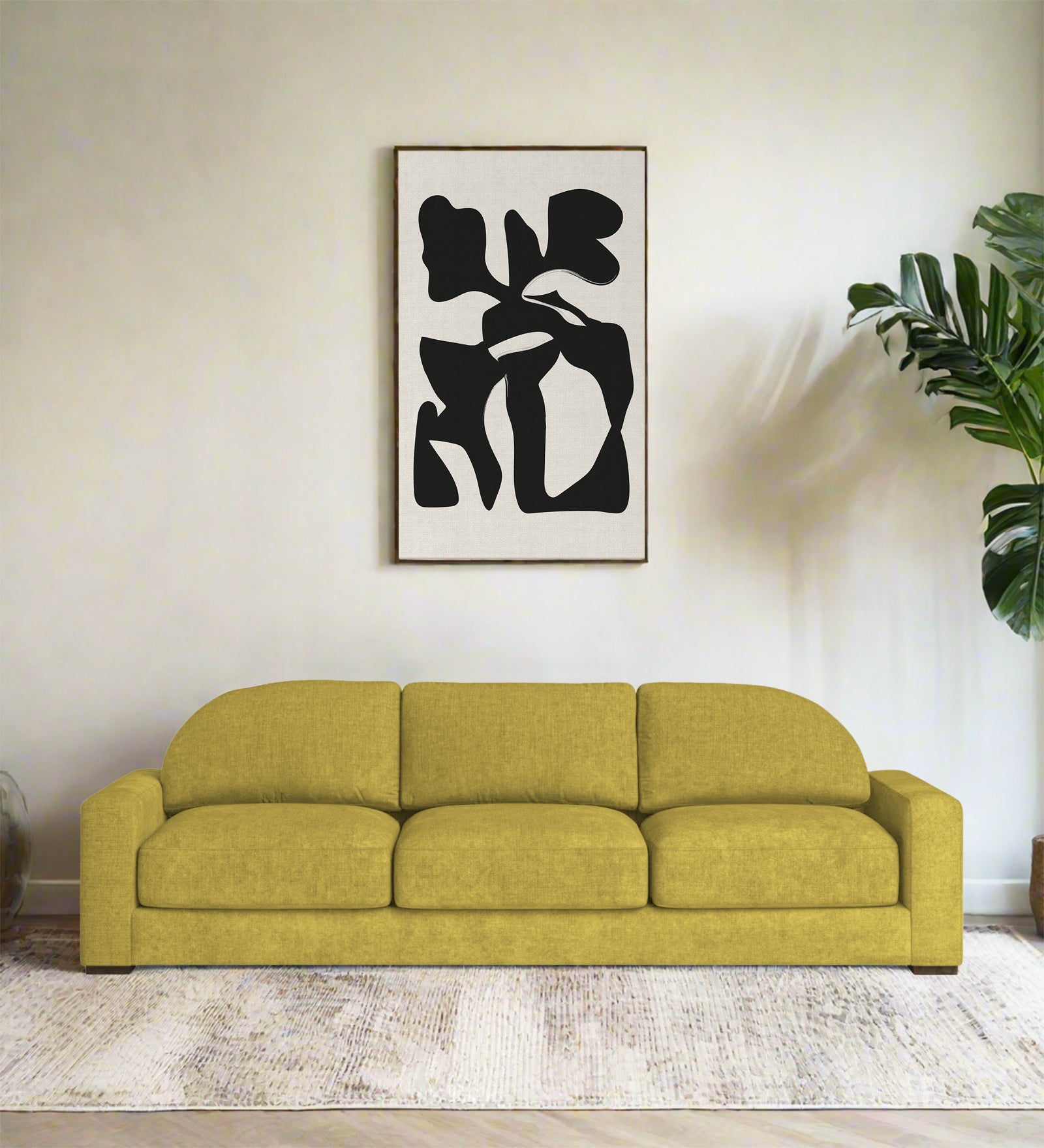 Dara Fabric 3 Seater Sofa In Parrot Green Colour - Febonic Living