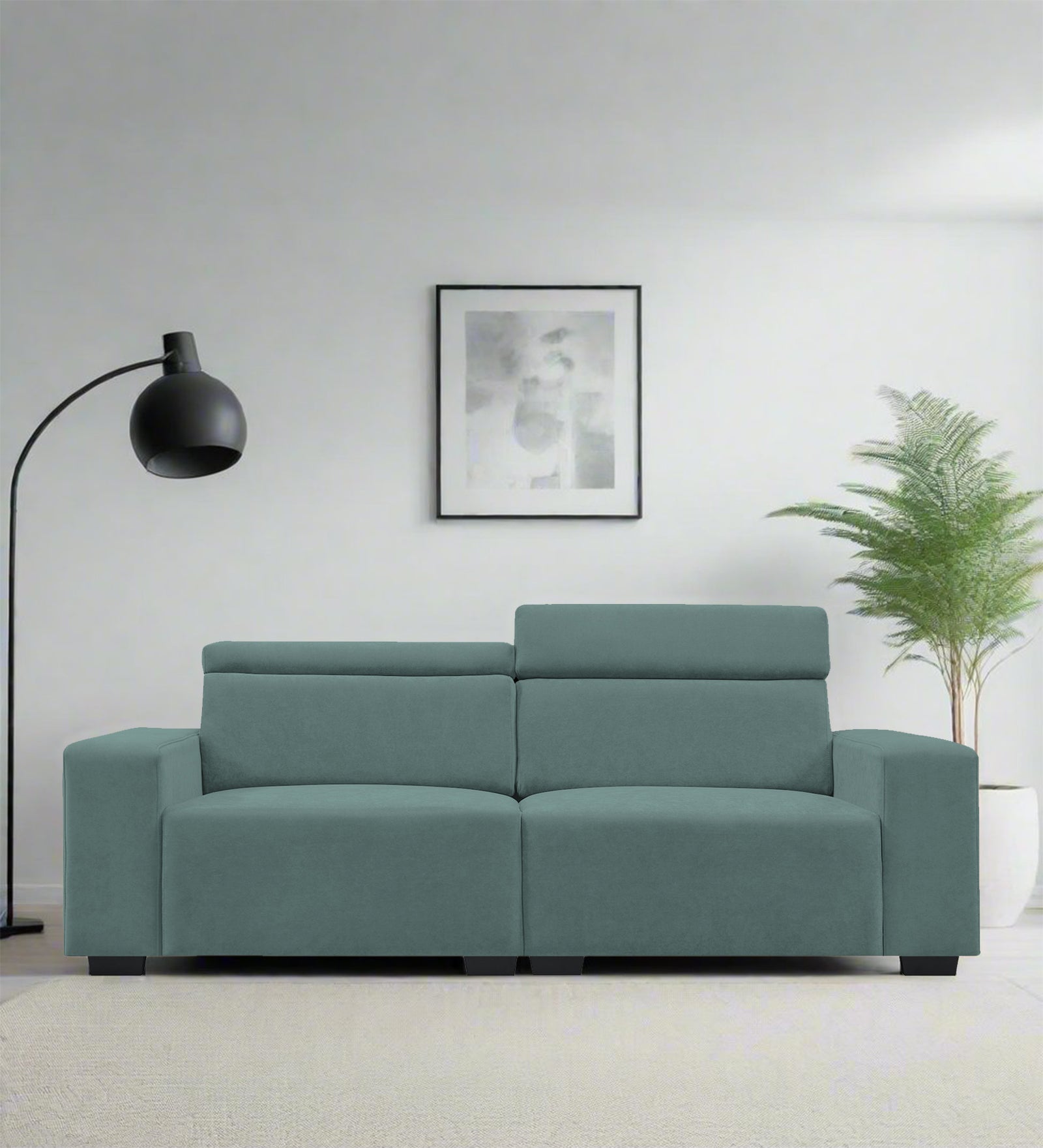 Hiro Fabric 2 Seater Sofa In Pista Green Colour - Febonic Living