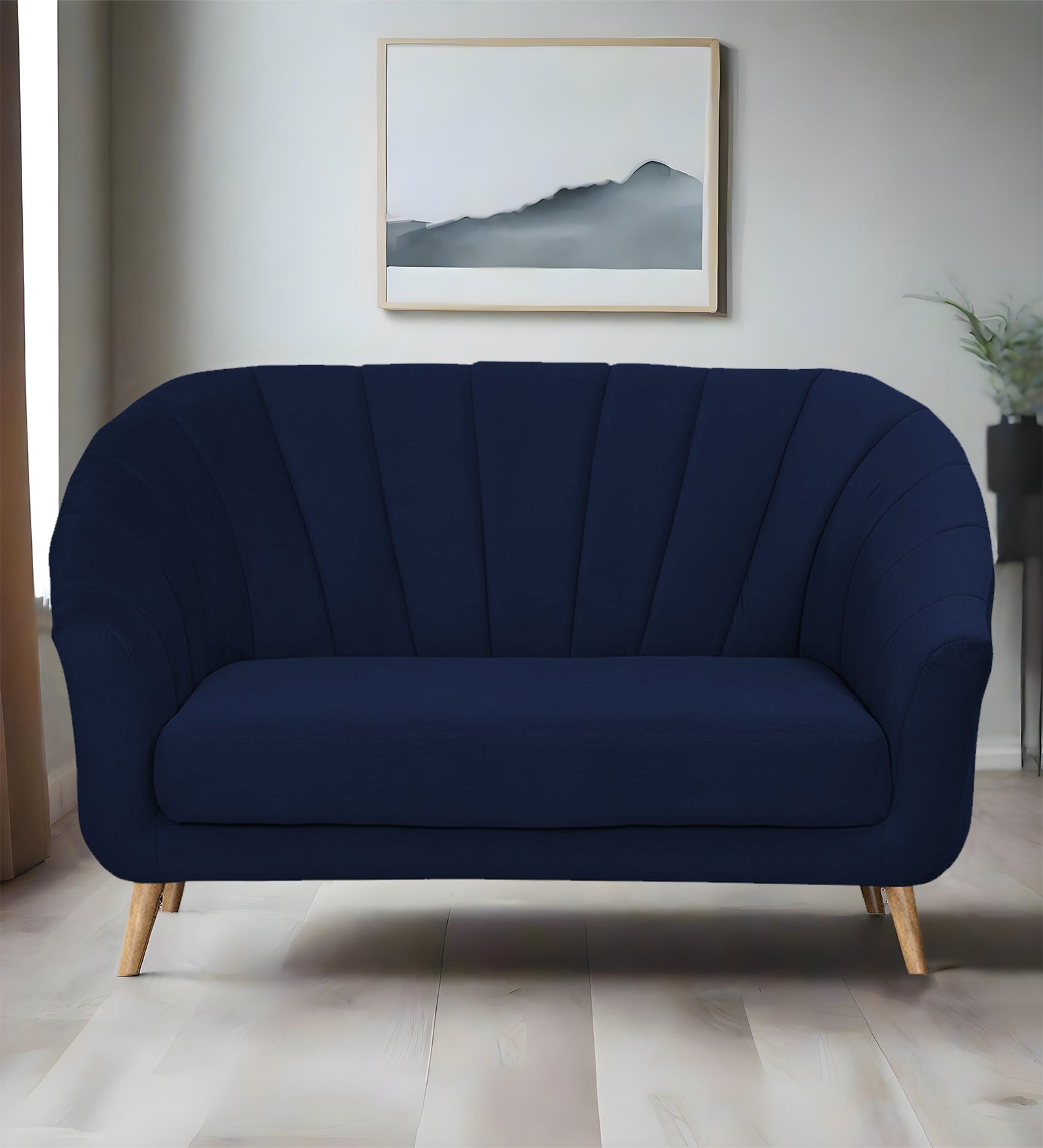 Kaylee Velvet 2 Seater Sofa In Indigo Blue Colour - Febonic Living