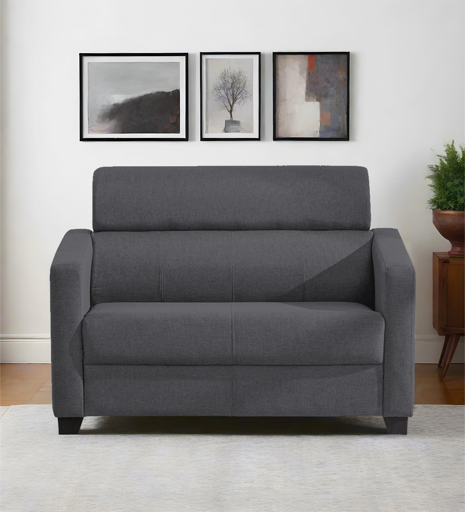 Devo Fabric 2 Seater Sofa In Maba Grey Colour - Febonic Living