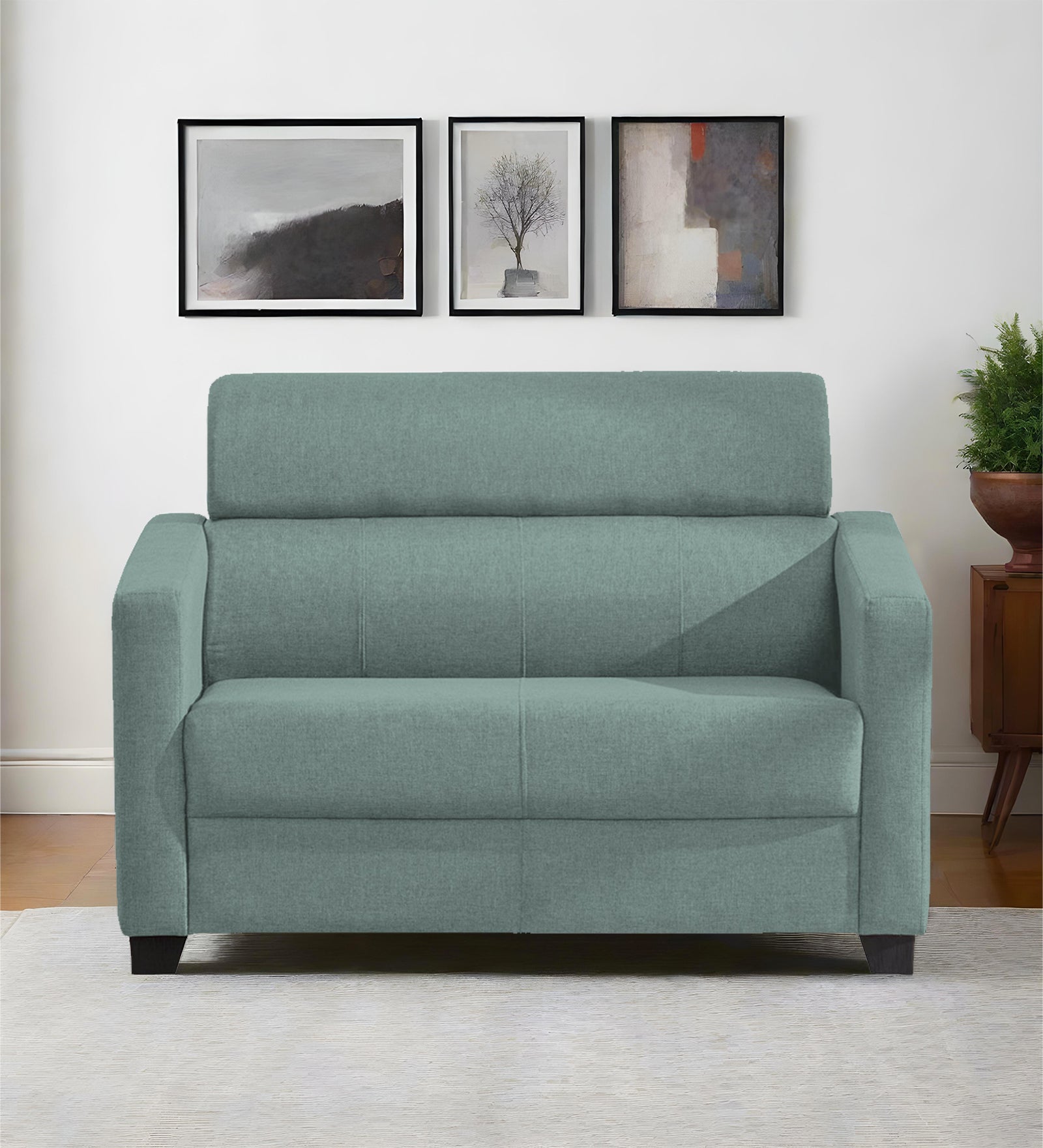 Devo Fabric 2 Seater Sofa In Suka Blue Colour - Febonic Living