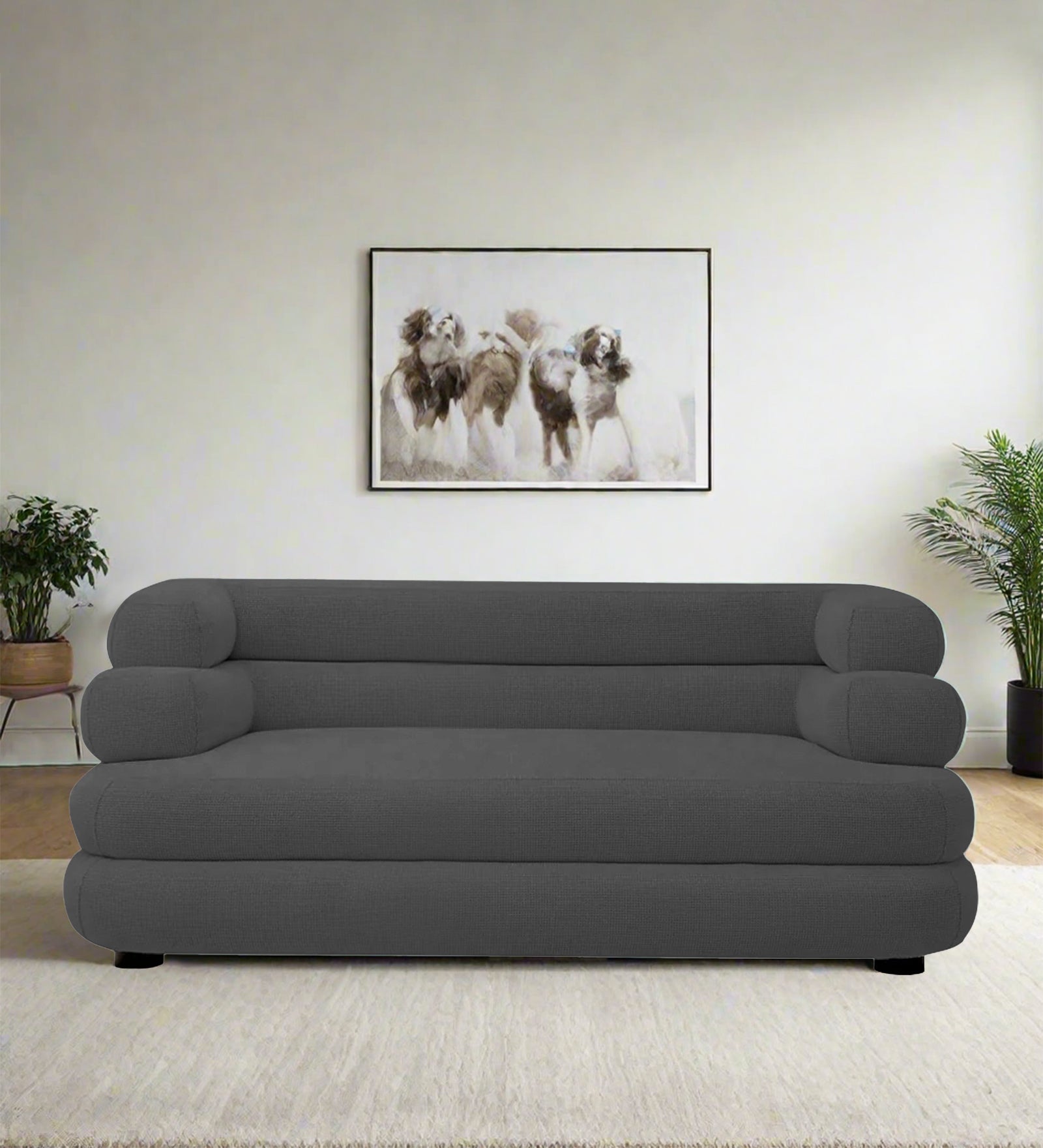 Wener Fabric 2 Seater Sofa In Stone Grey Colour - Febonic Living