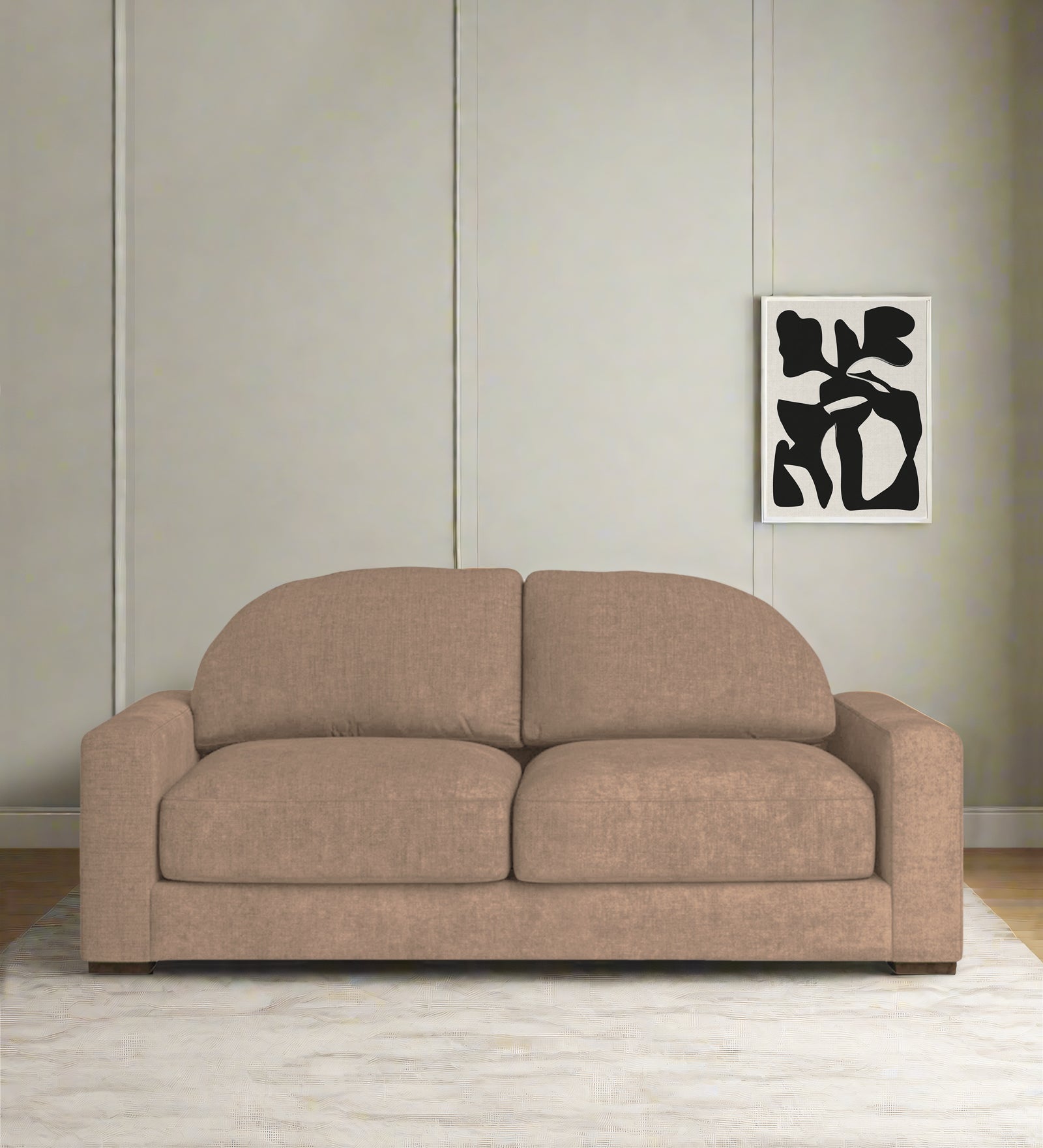 Dara Fabric 2 Seater Sofa In Cookie Beige Colour - Febonic Living