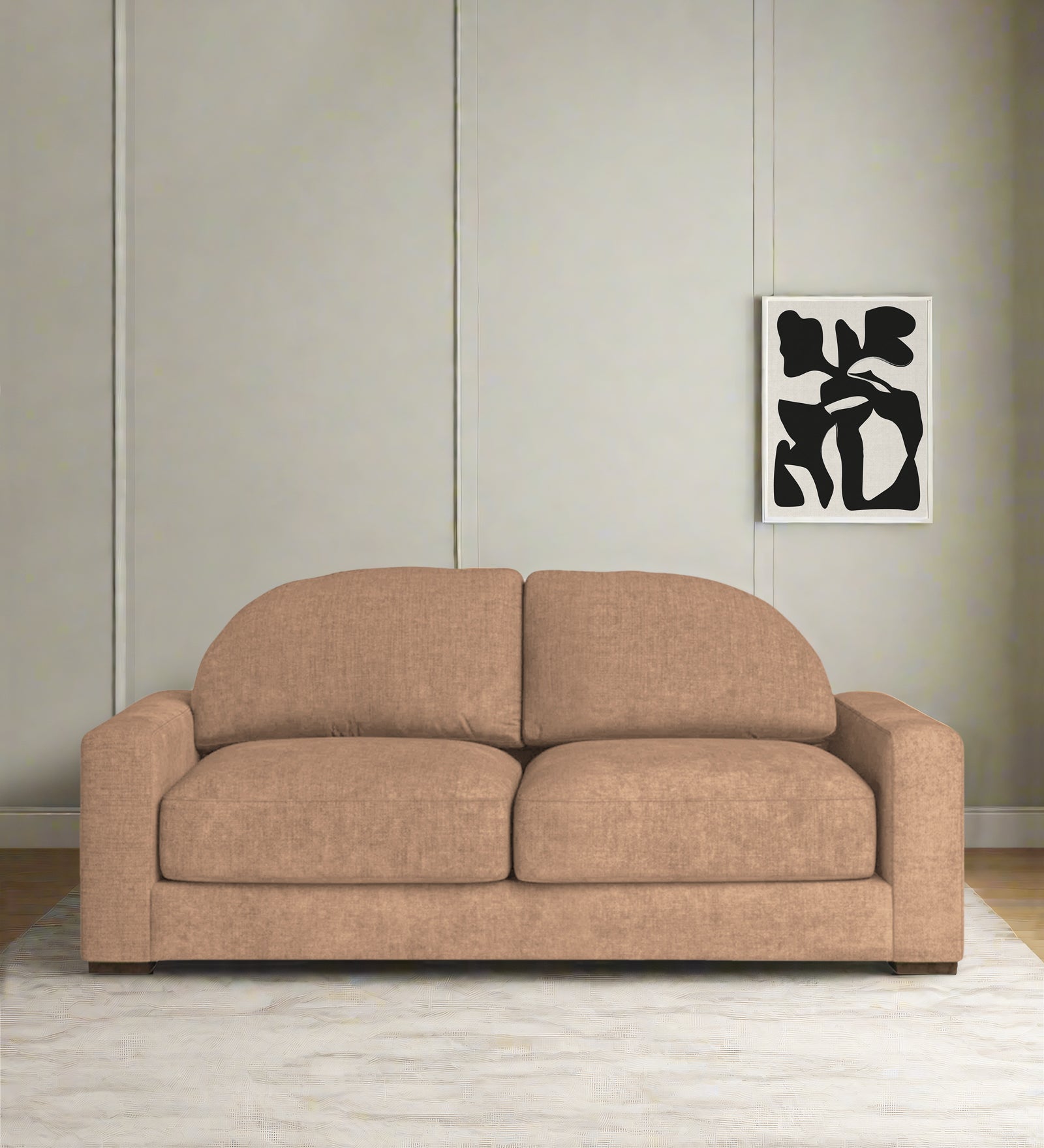 Dara Fabric 2 Seater Sofa In Cosmic Beige Colour - Febonic Living