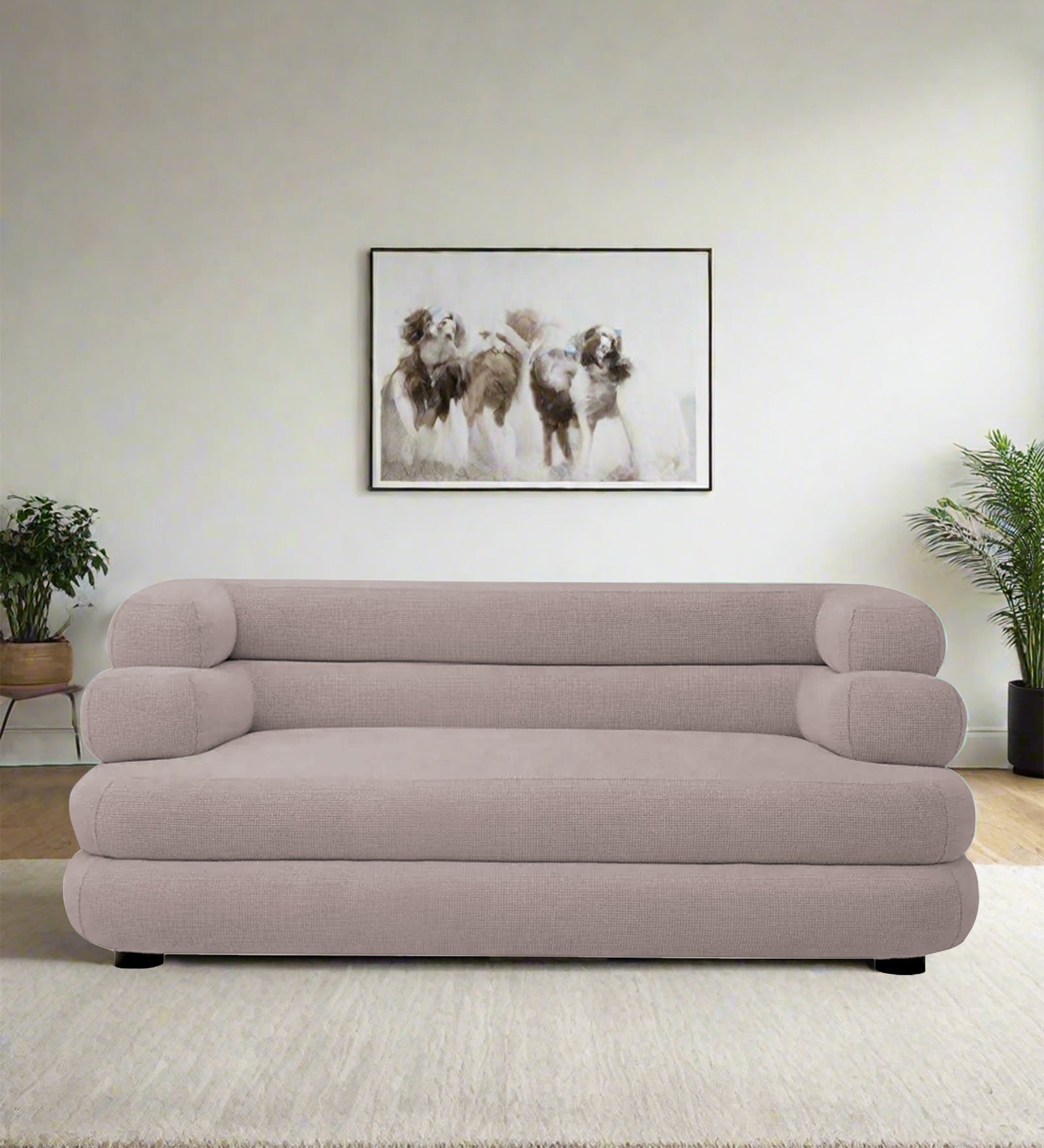 Wener Fabric 2 Seater Sofa In Almond Beige Colour