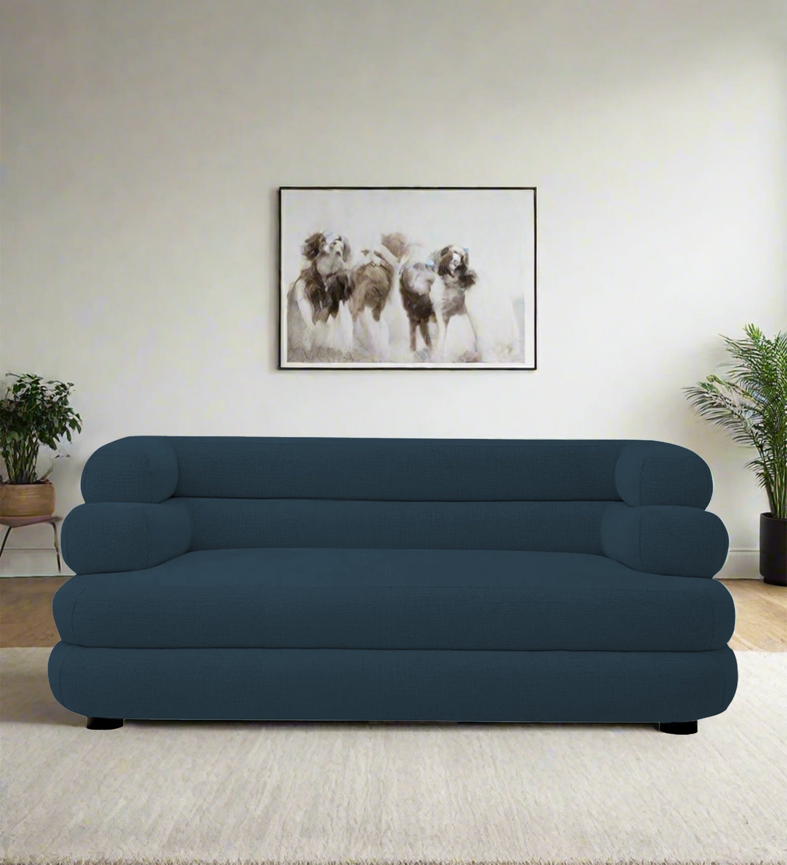Wener Fabric 2 Seater Sofa In Cool Blue Colour - Febonic Living