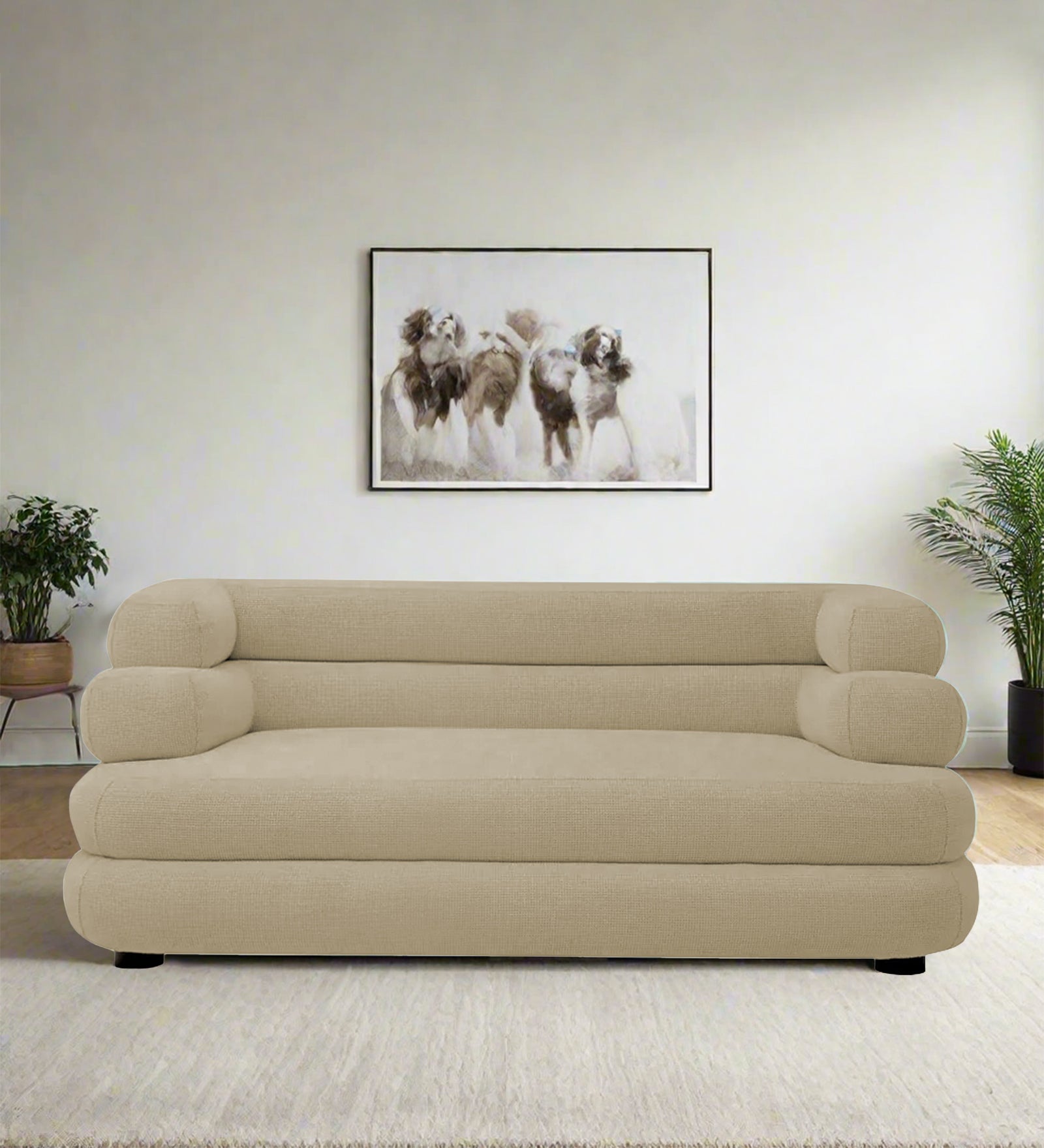 Wener Fabric 2 Seater Sofa In Honey Beige Colour - Febonic Living