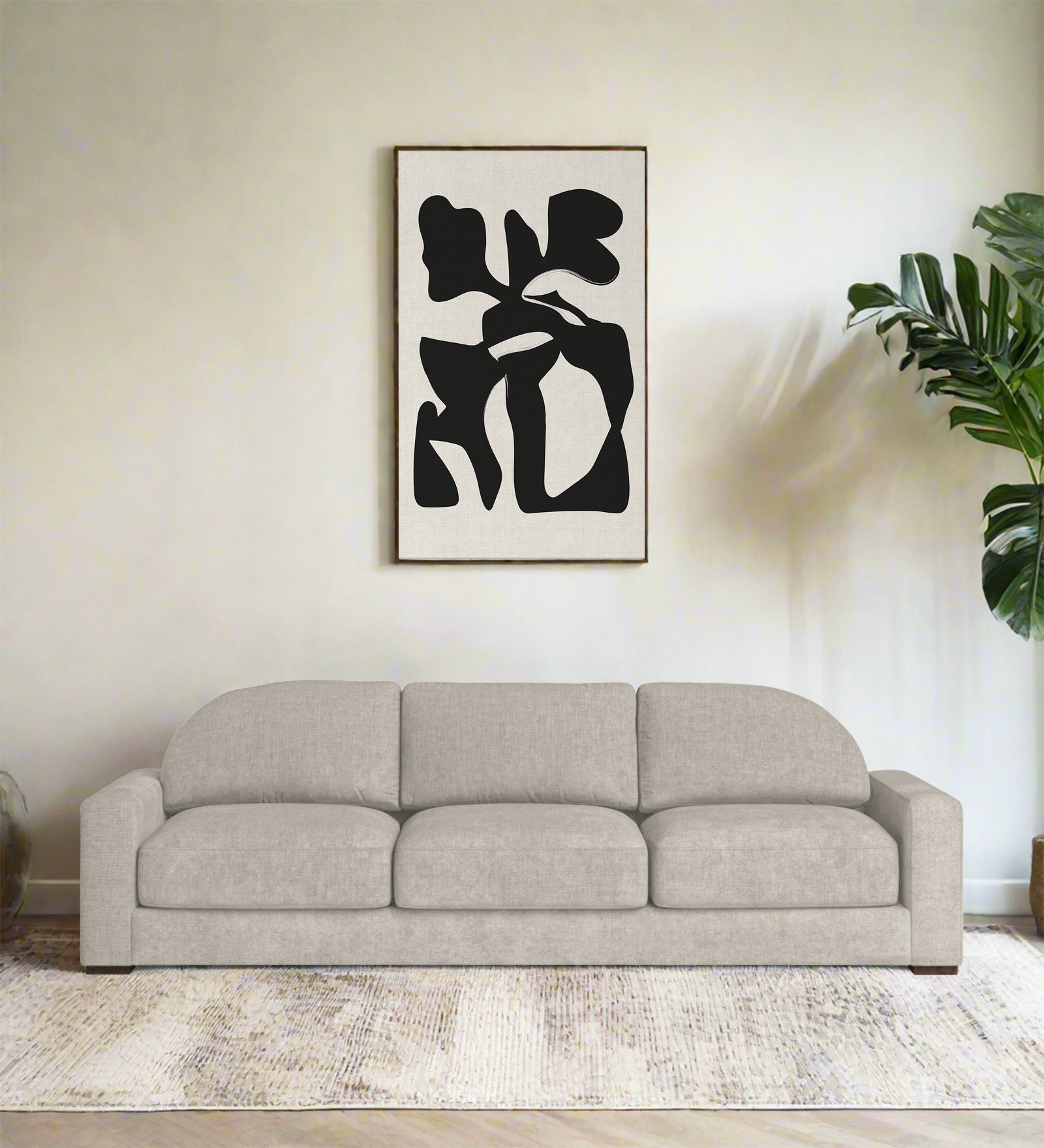 Dara Fabric 3 Seater Sofa In Ash Grey Colour - Febonic Living