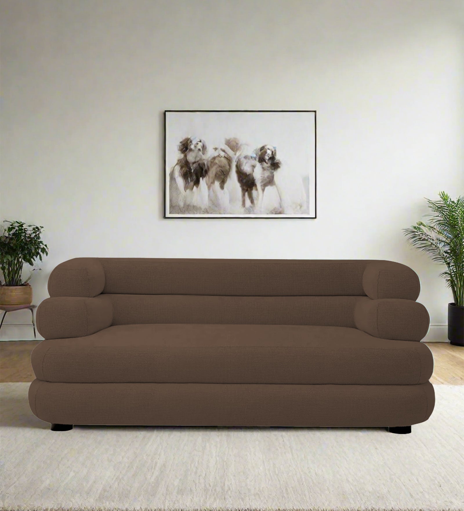 Wener Fabric 2 Seater Sofa In Rosy Brown Colour - Febonic Living