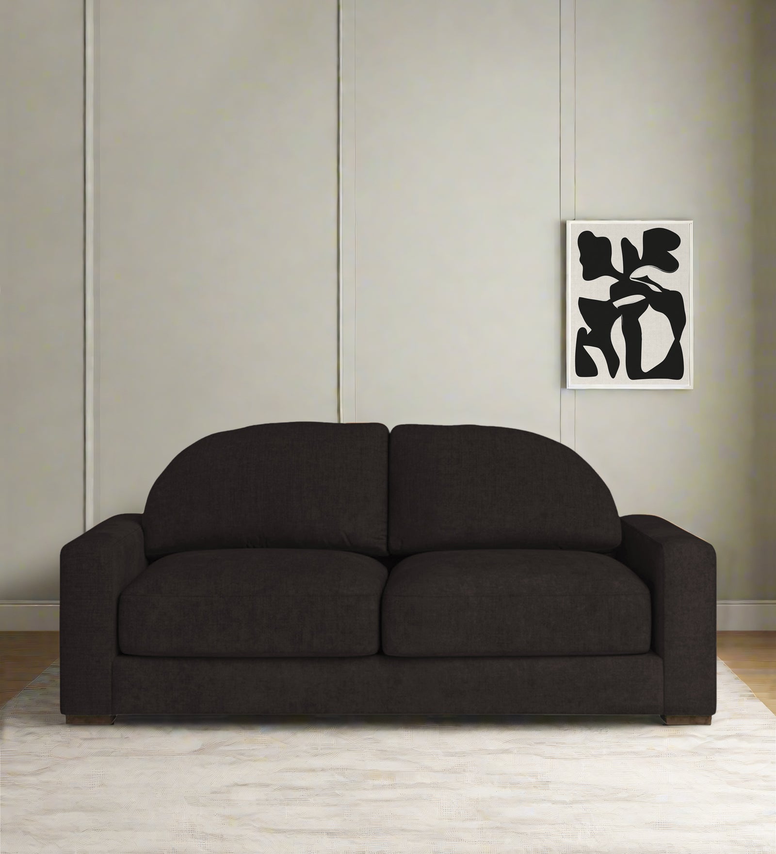 Dara Fabric 2 Seater Sofa In Cara Brown Colour - Febonic Living