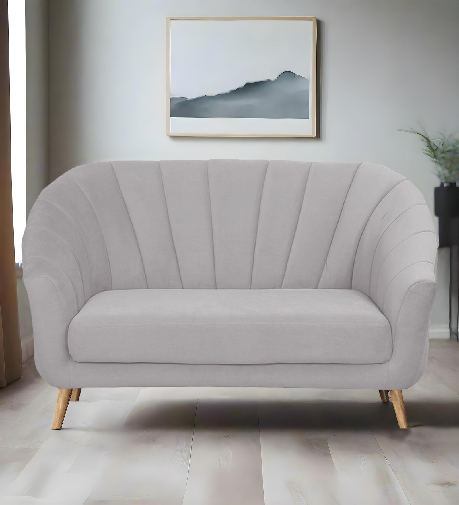 Kaylee Velvet 2 Seater Sofa In Concrete grey Colour - Febonic Living