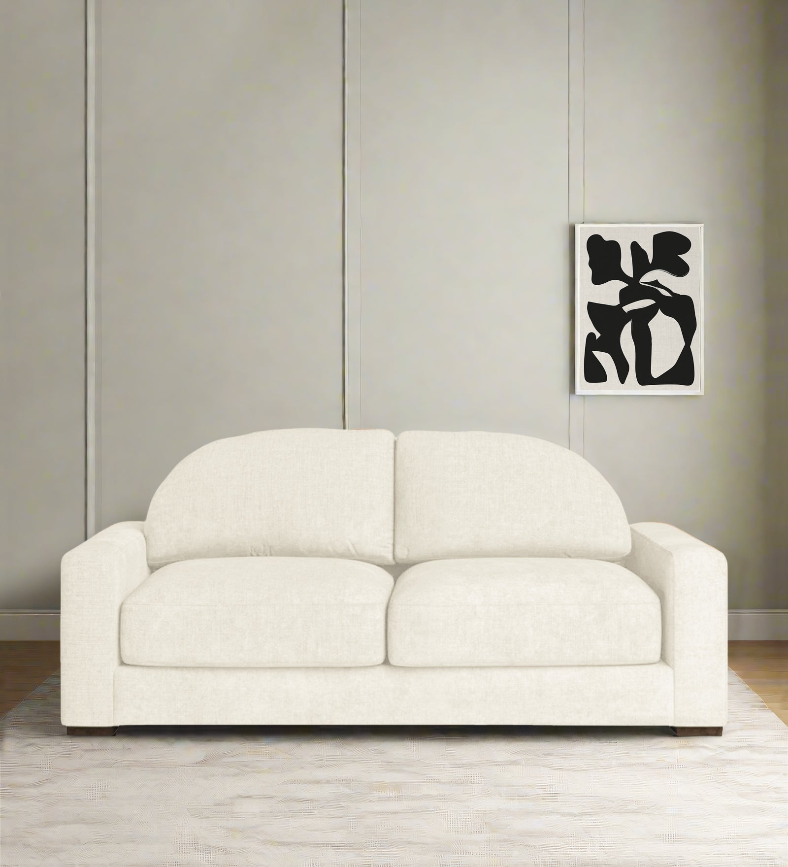 Dara Fabric 2 Seater Sofa In Ivory Cream Colour - Febonic Living
